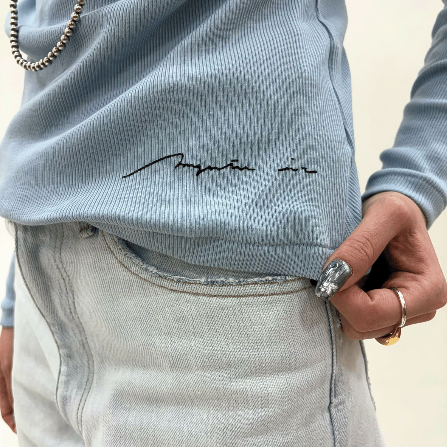 【Insta Live】マゼンタ テレコ12cmボトルネック長袖 - 画像35