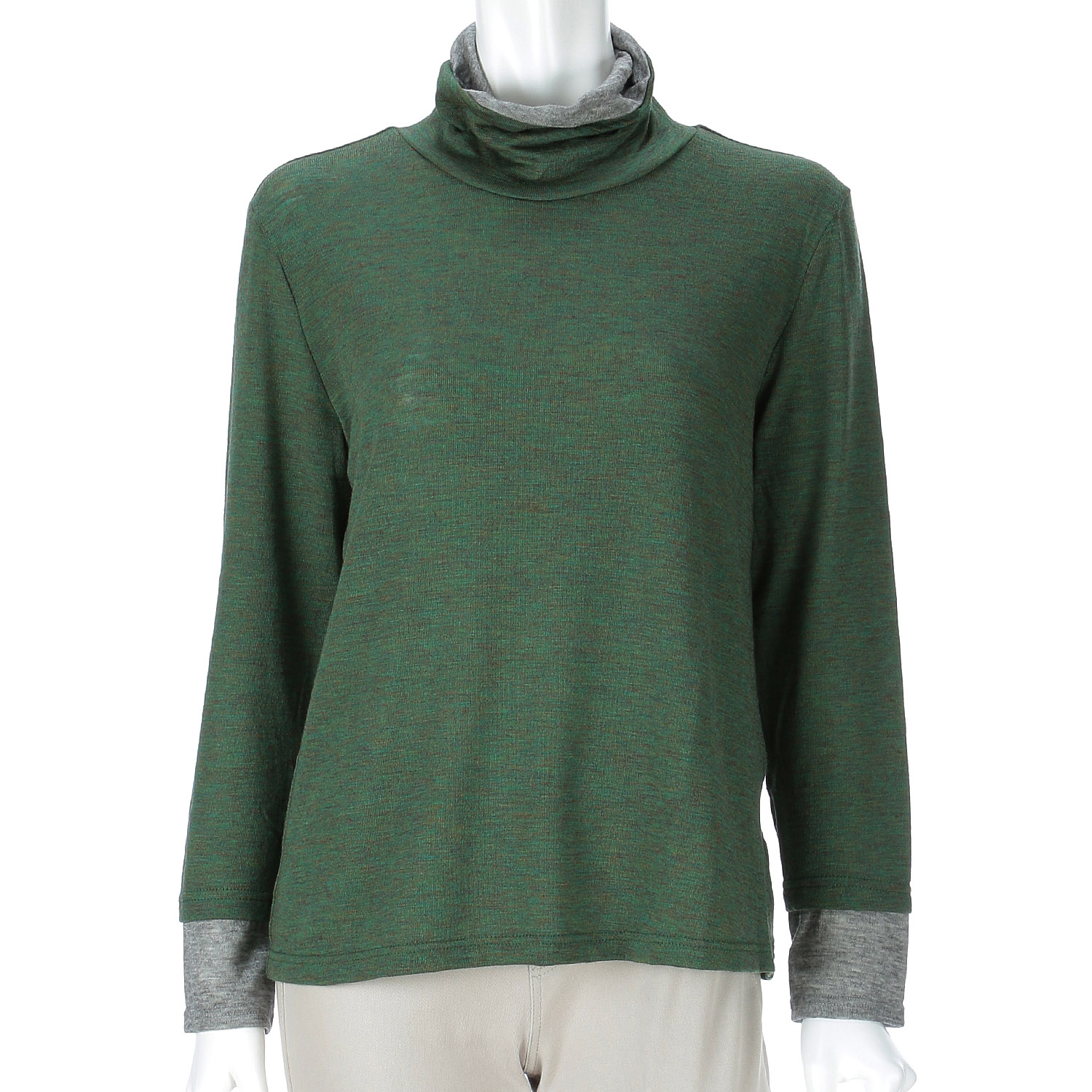 サテンドールひねり配色ハイネックカットソー - 画像27