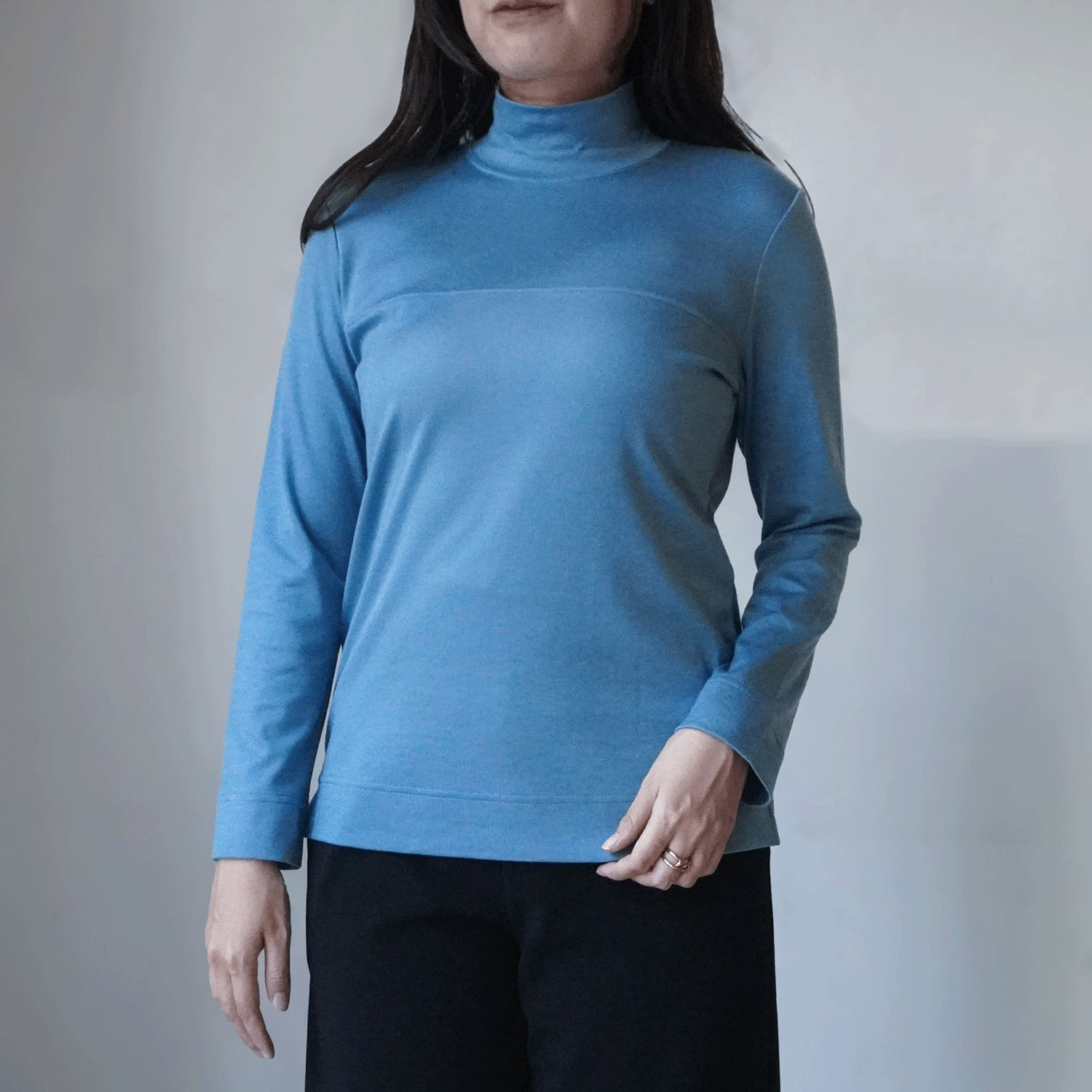 セルロース片袋胸切替ハイネック