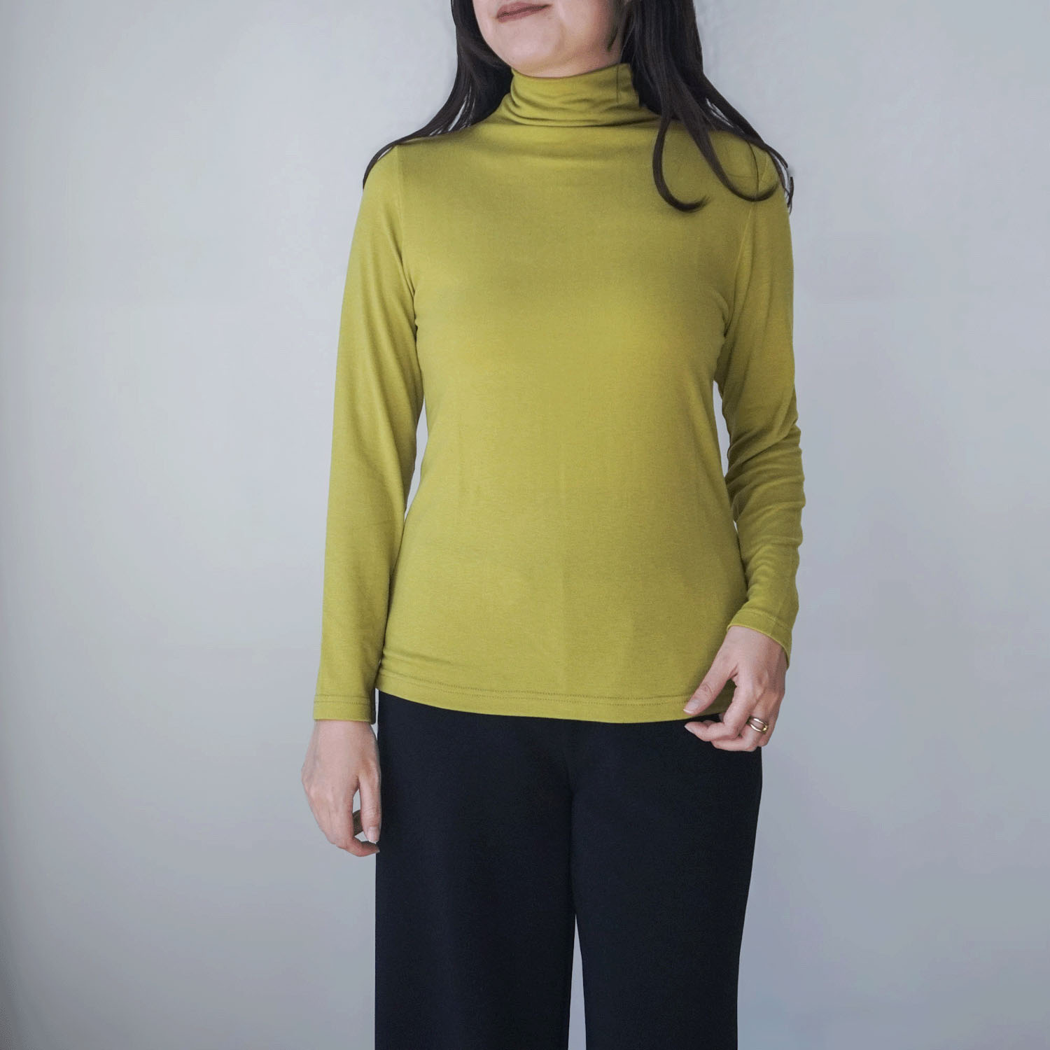 【Insta Live】ミップガーゼ無地ボトルネックカットソー - 画像24