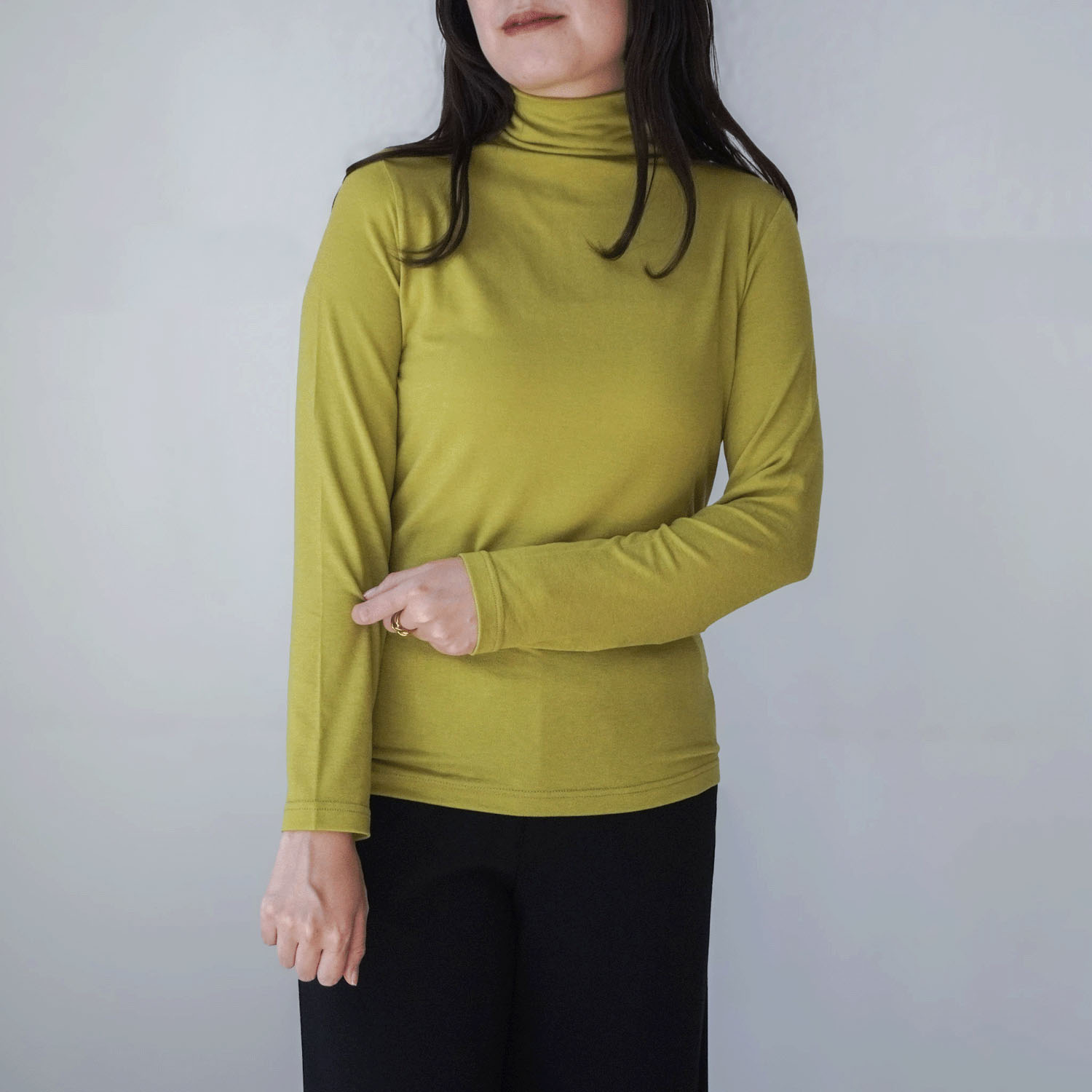 【Insta Live】ミップガーゼ無地ボトルネックカットソー - 画像26