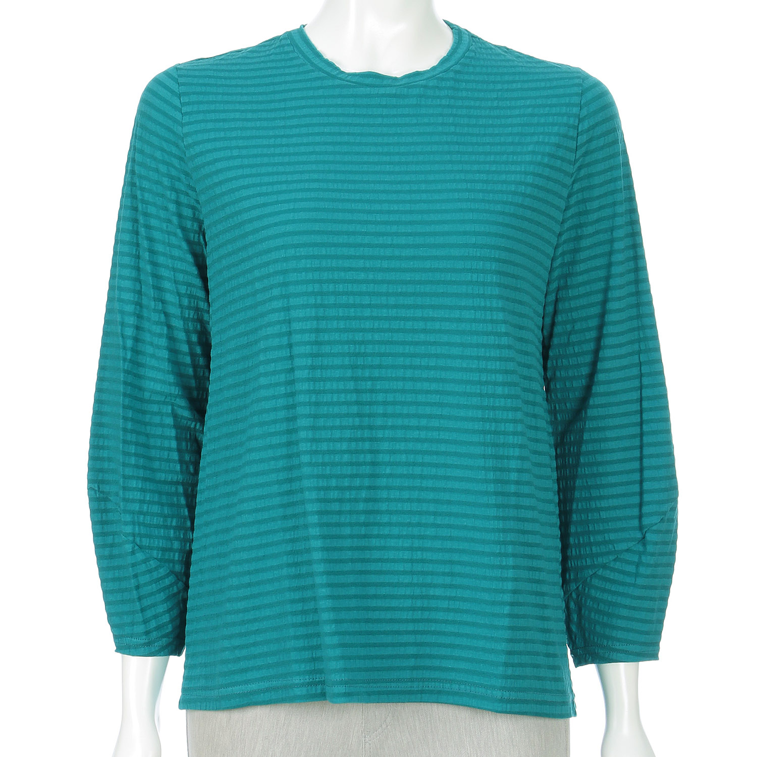 袖切り替え丸首プルオーバー - 画像1