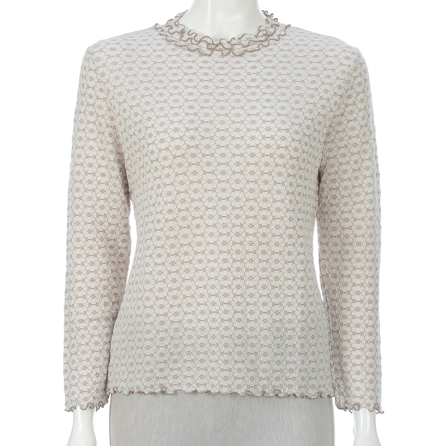 シャーリングジャカード三段メロウネックカットソー - 画像2