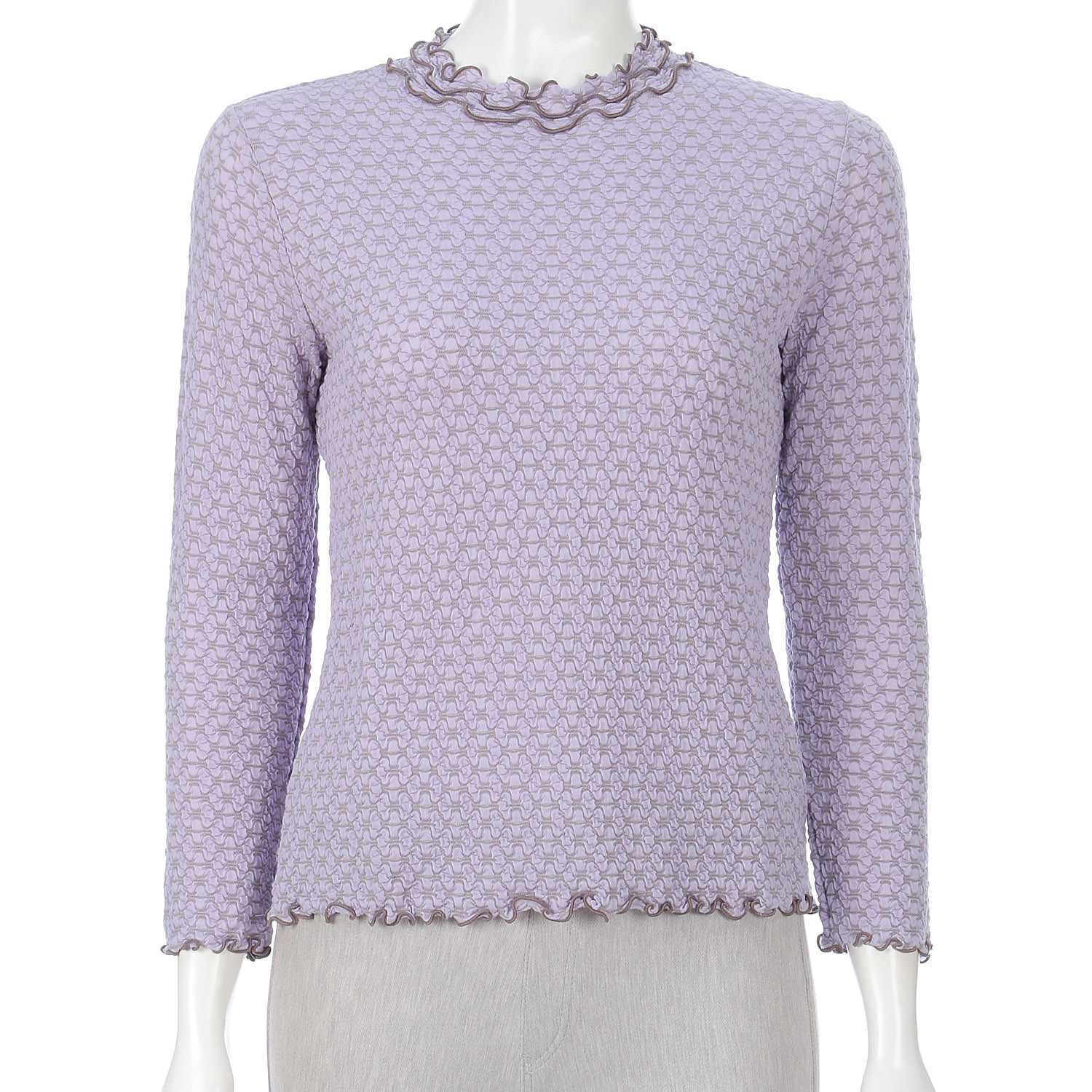 シャーリングジャカード三段メロウネックカットソー - 画像10