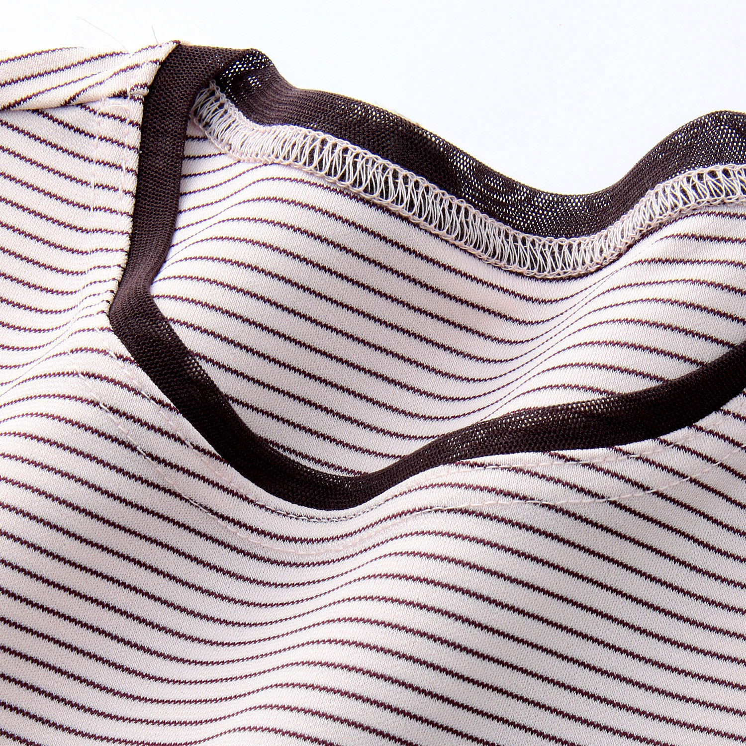 襟チュール丸首ボーダーカットソー - 画像6