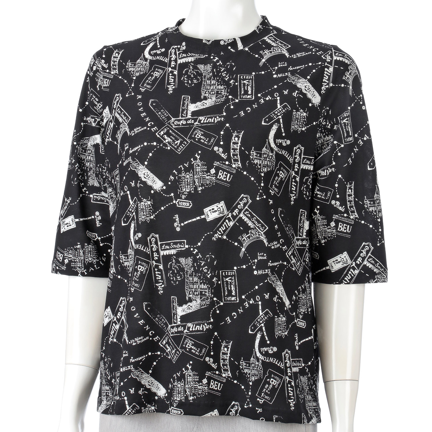 チビハイプリント五分袖カットソー - 画像2