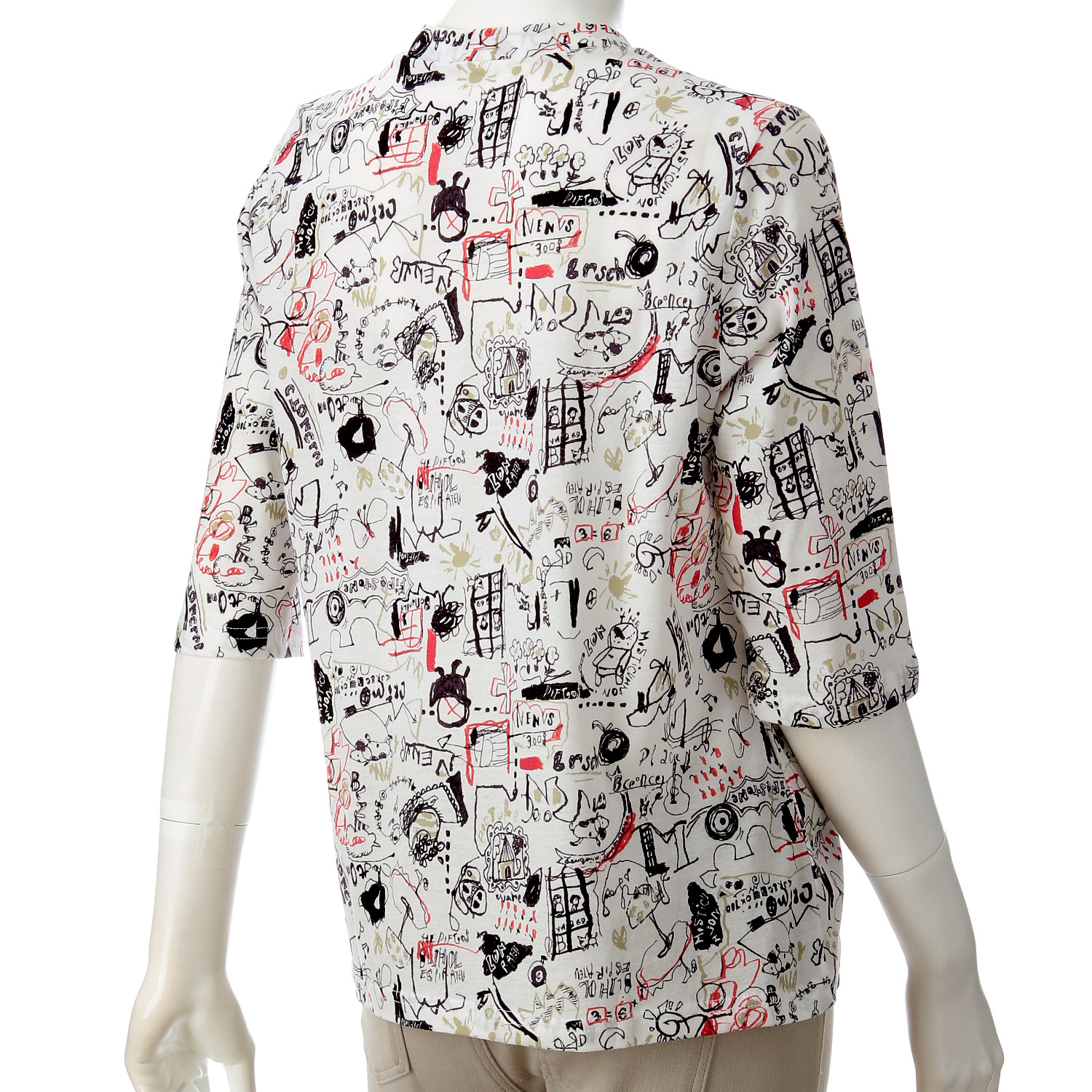 チビハイプリント五分袖カットソー - 画像2