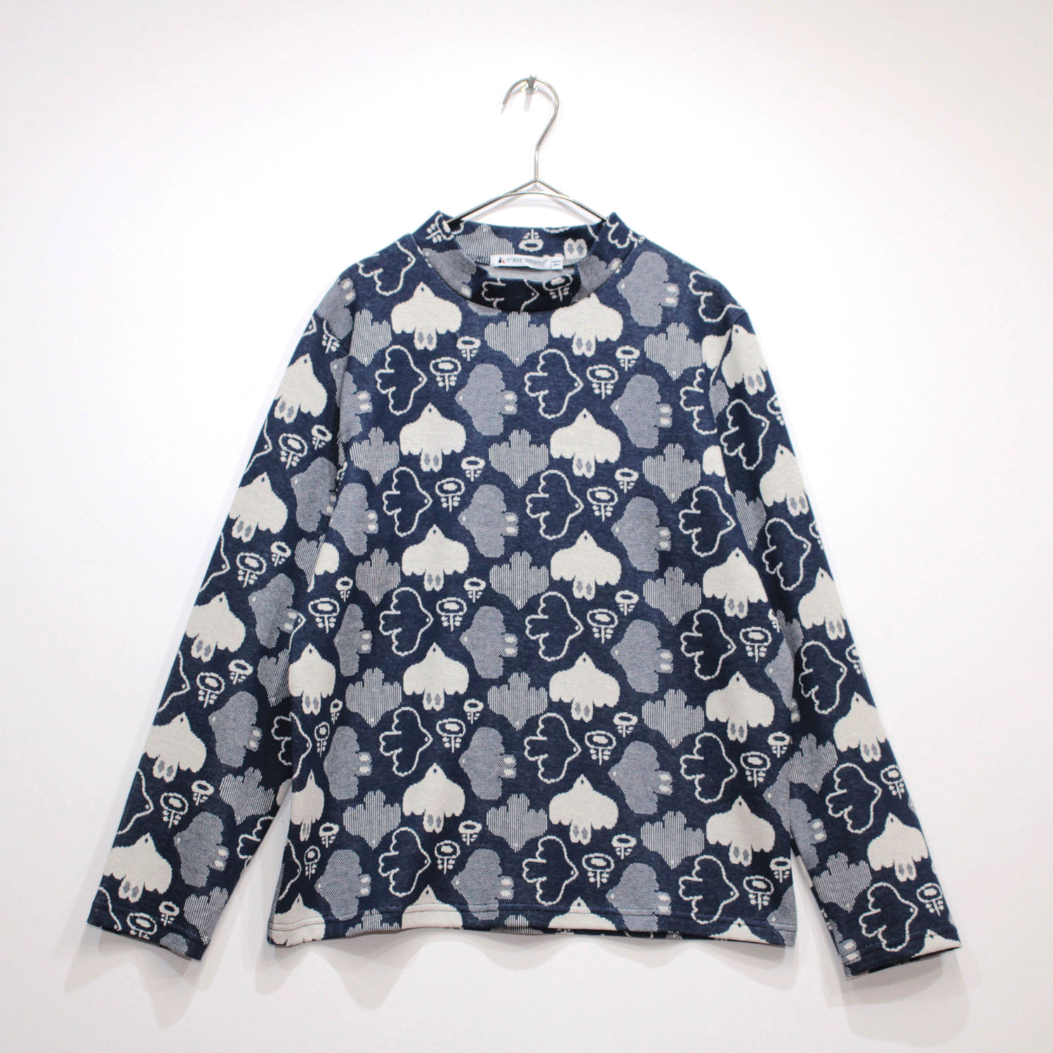 T’BIS STUDIO 長袖バード柄ダブルジャカード起毛ハイネックカットソー - 画像13