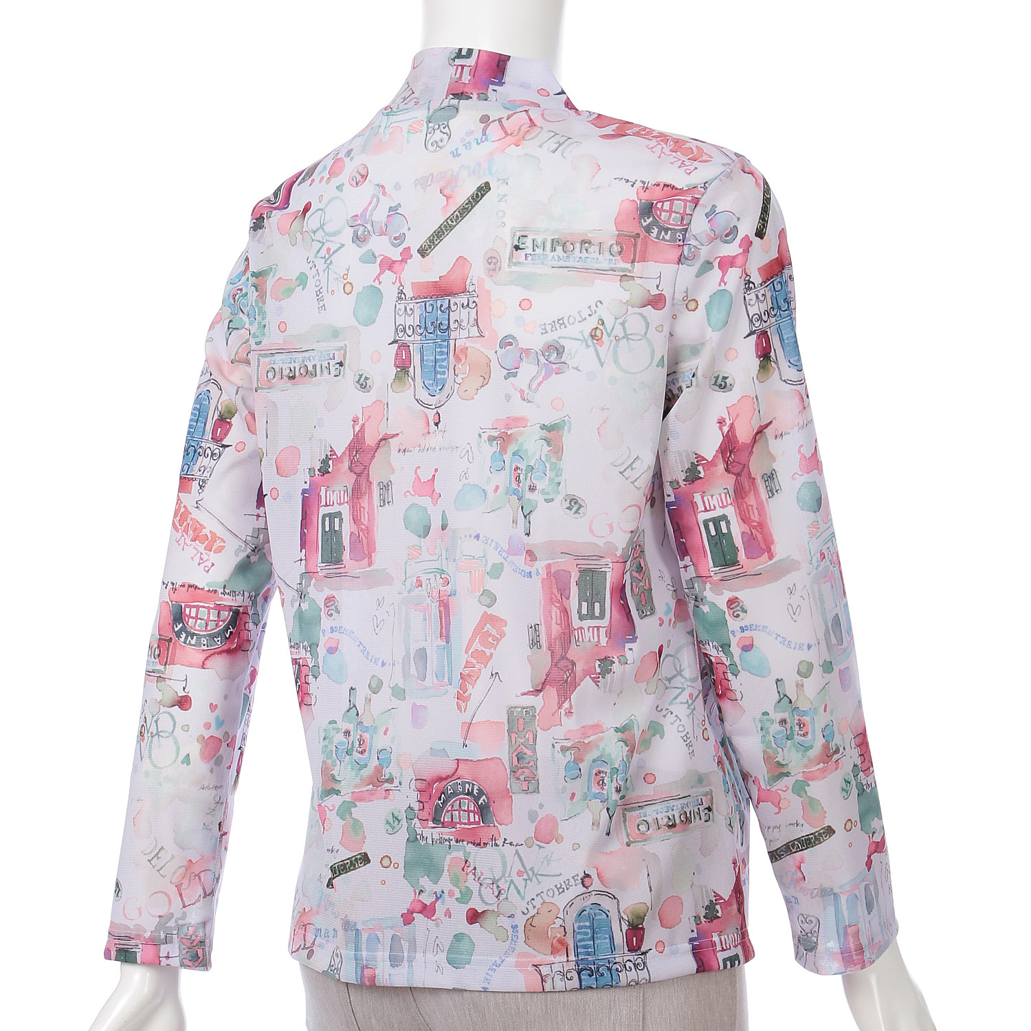 チュールメッシュ風景柄長袖プルオーバー - 画像5