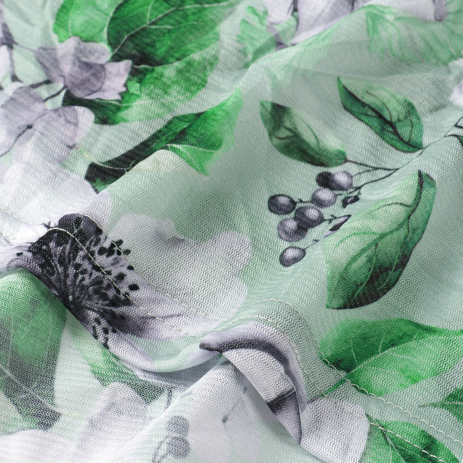 トリプルメッシュシワ加工転写プリント紫陽花柄 - 画像6