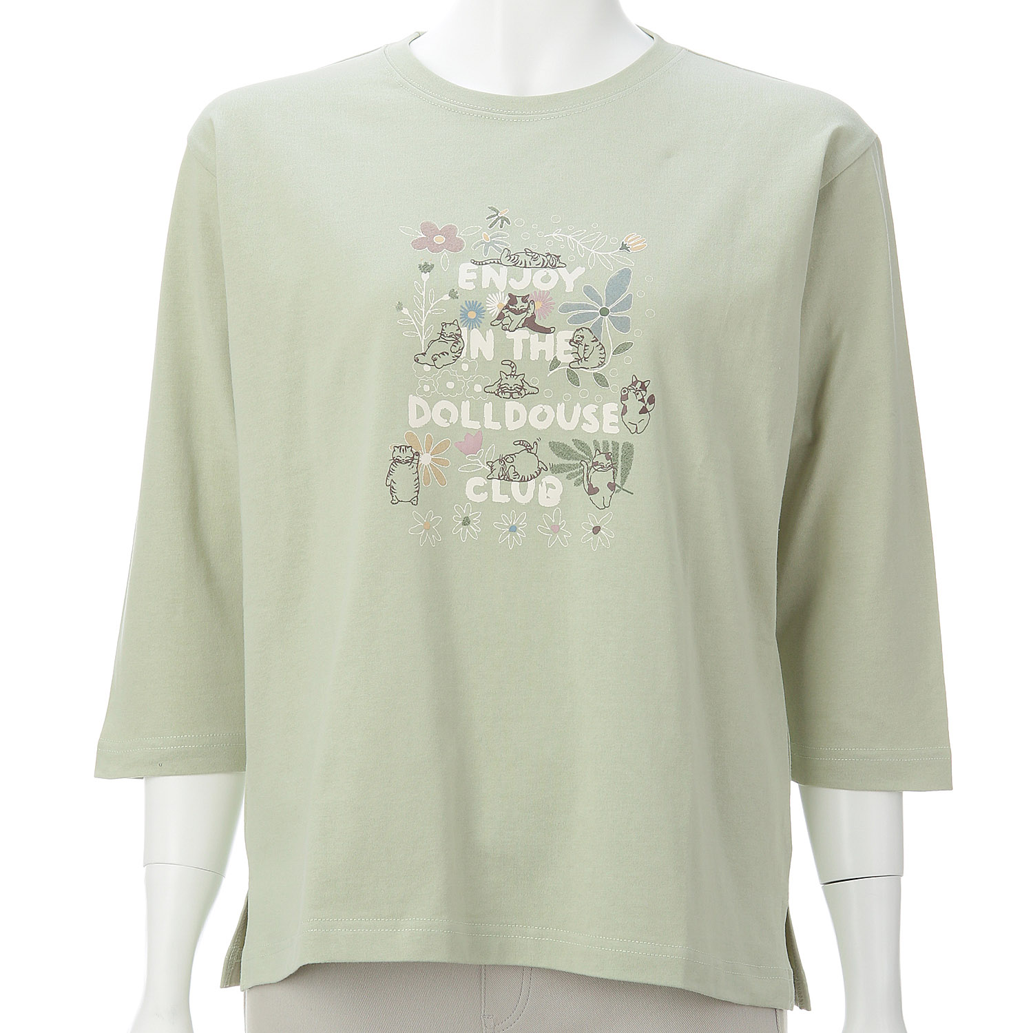 DDCLUB 7分袖T ネコロゴ - 画像5