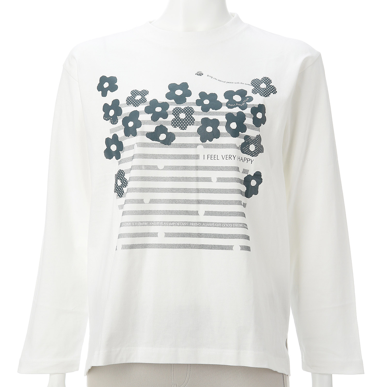 DDCLUB 長袖T 花ボーダー - 画像2