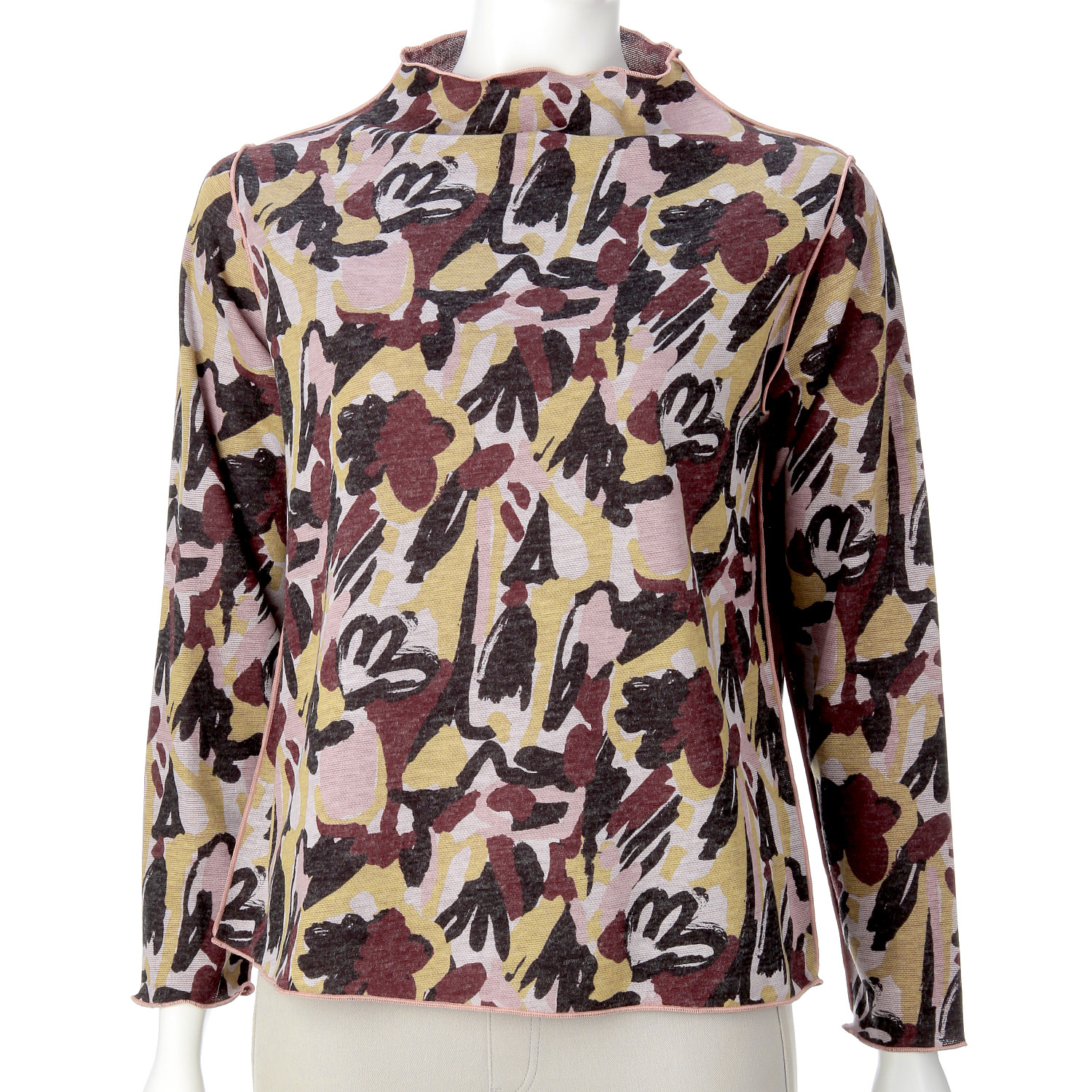 リバーシブルボトルネックプリントプルオーバー - 画像2