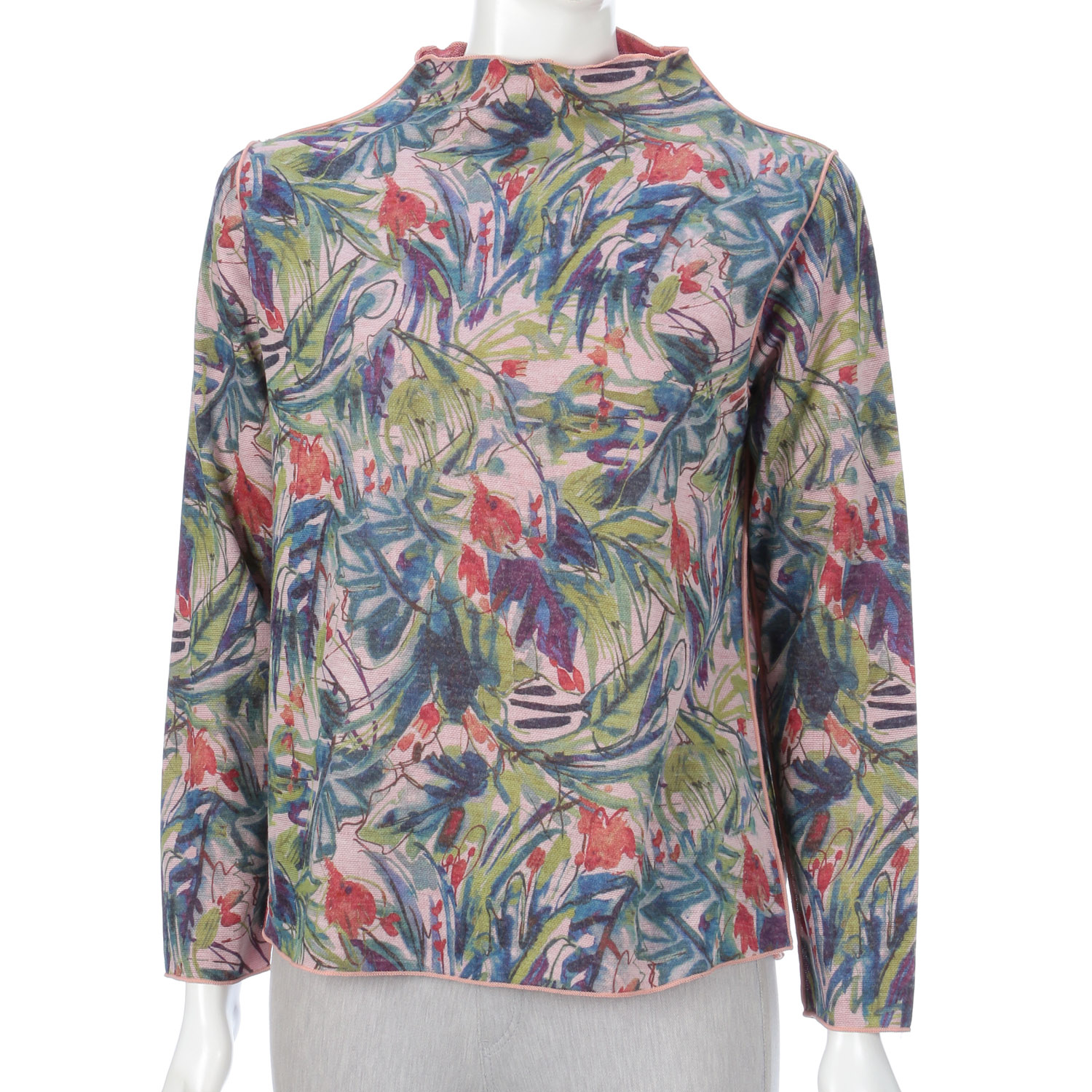 リバーシブルボトルネックプリントプルオーバー - 画像1