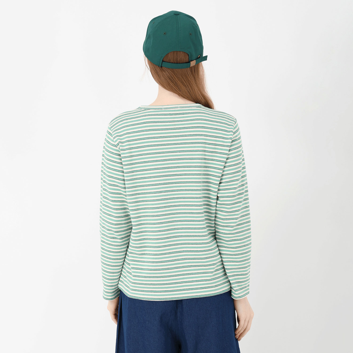 T’BIS STUDIO 長袖ボーダーネコ刺繍クルーネックプルオーバー - 画像10