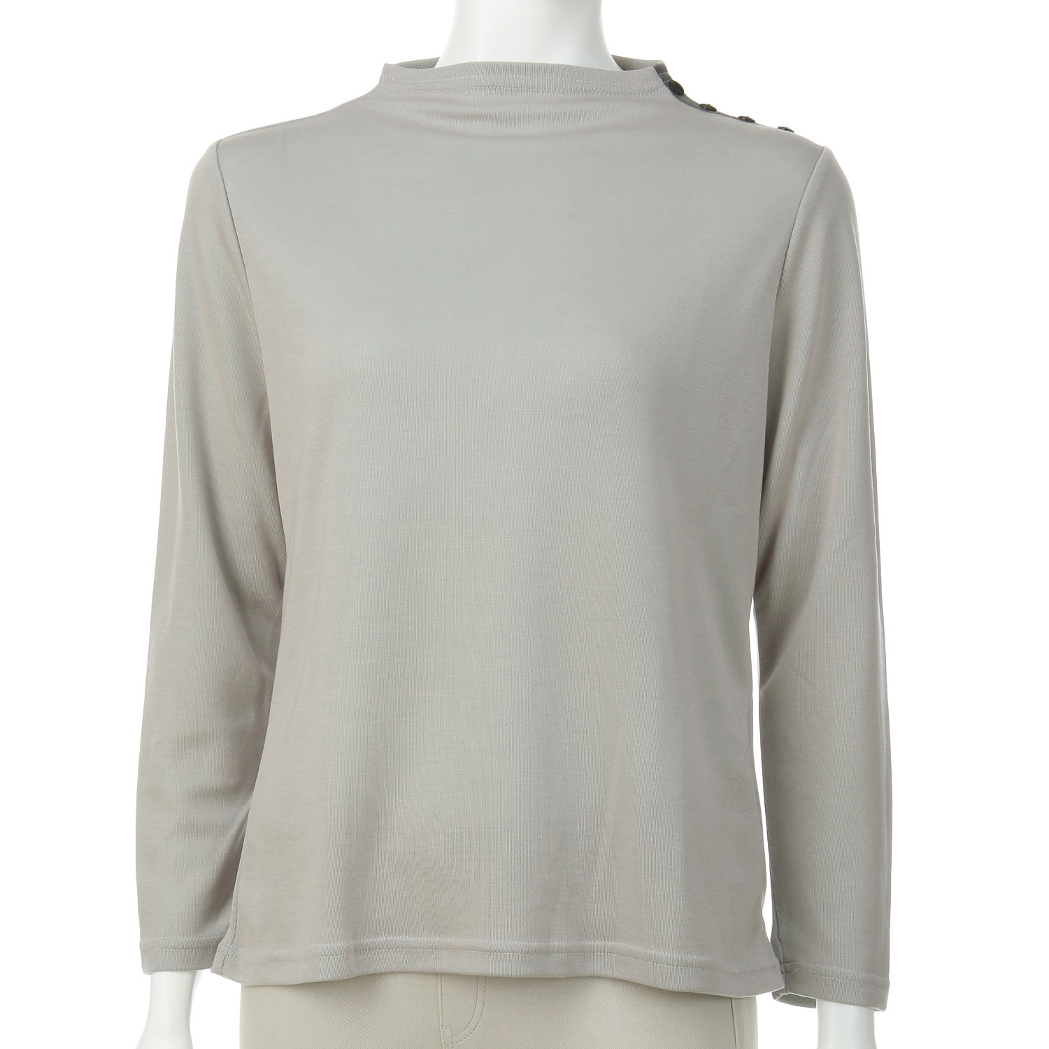 ボトルネック肩ボタン付きプルオーバー - 画像2