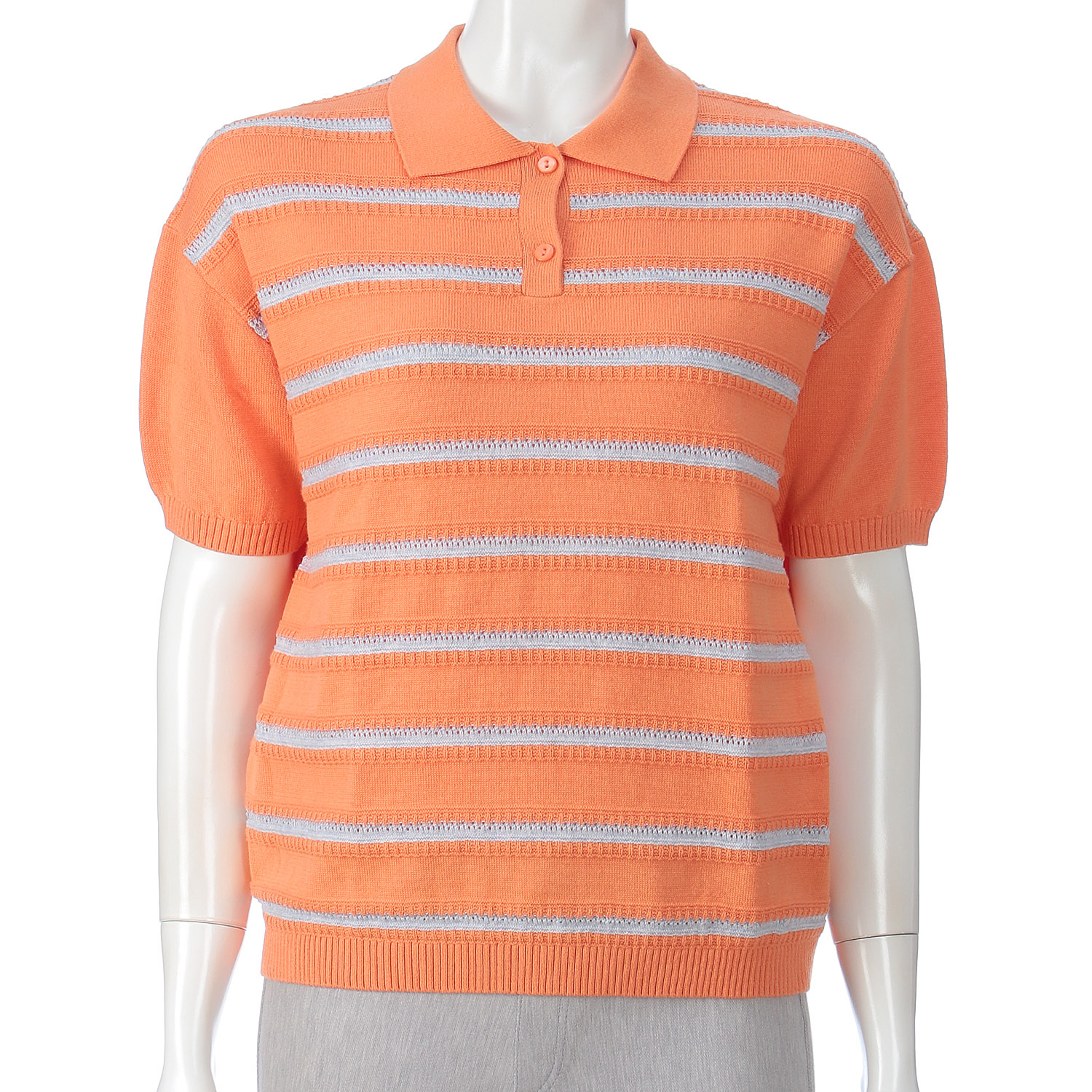 T’BIS STUDIO ボーダー柄半袖サマーニットポロシャツ - 画像4