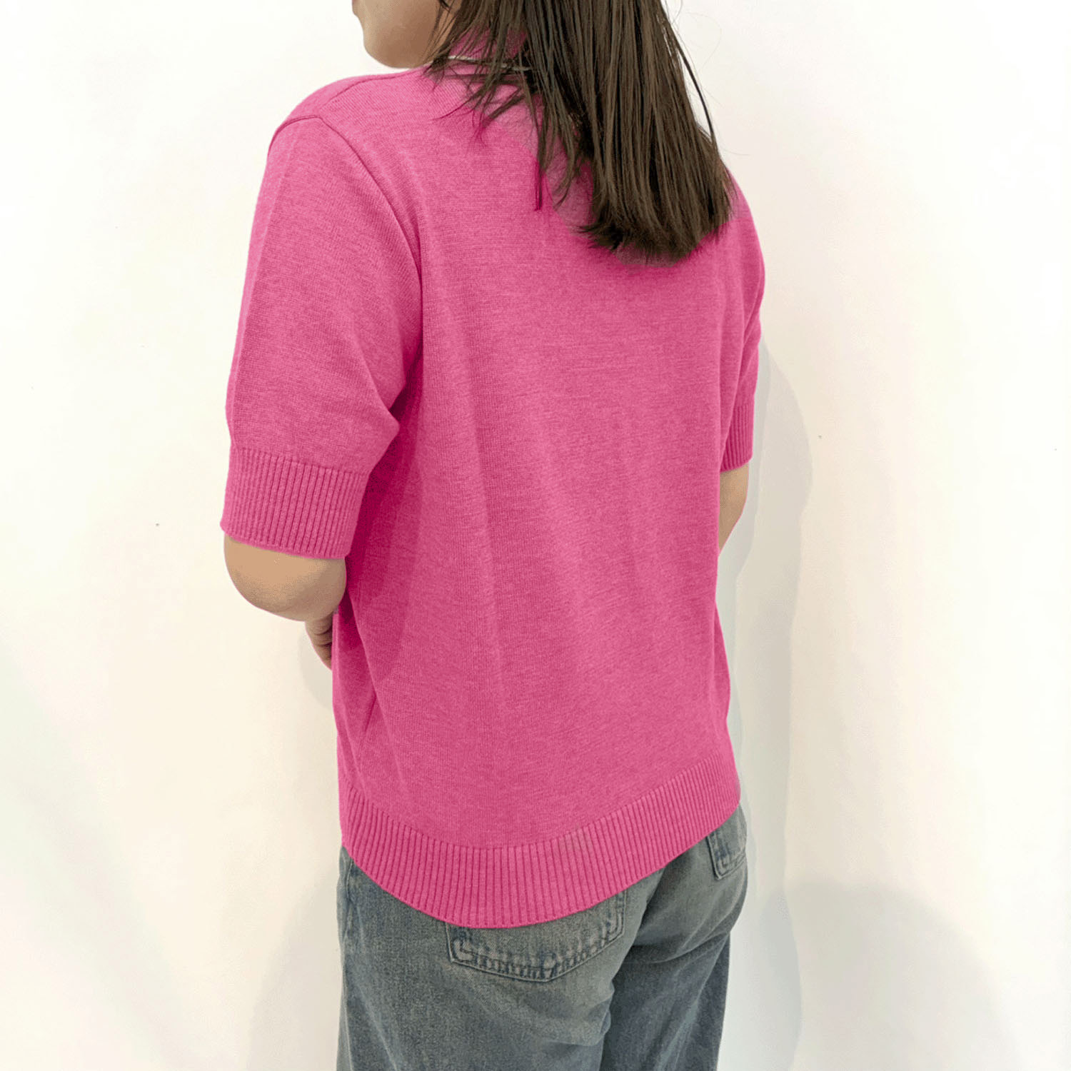 T’BIS STUDIO イヌワンポイント半袖サマーニットポロシャツ - 画像11