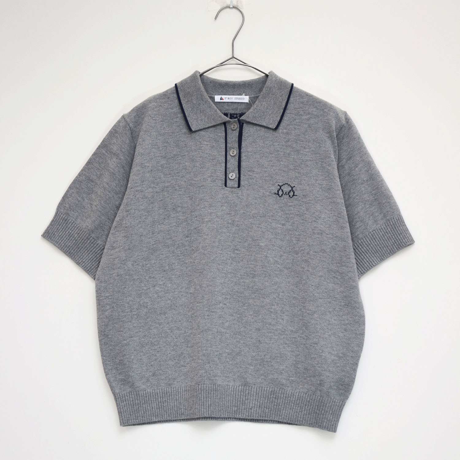 T’BIS STUDIO イヌワンポイント半袖サマーニットポロシャツ - 画像7