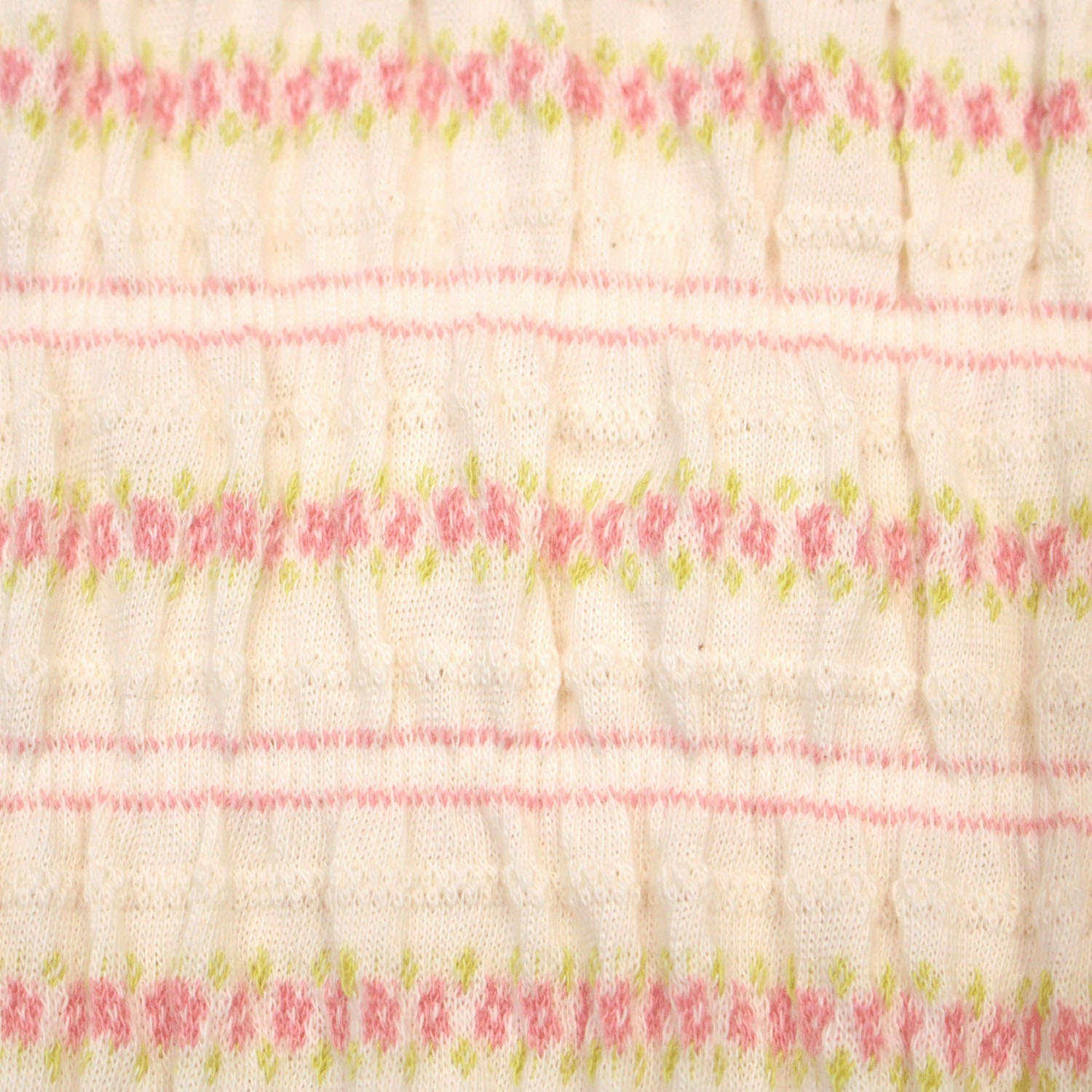 T’BIS STUDIO シャーリングジャカード小花柄ハイネック5分袖Tシャツ - 画像5