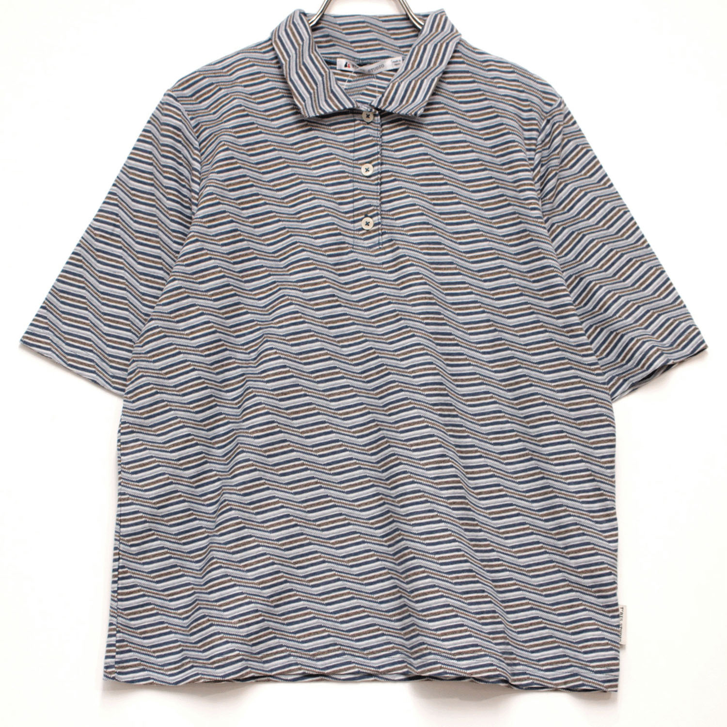 T’BIS STUDIO ギザギザ波々タックボーダー5分袖ポロシャツ - 画像22
