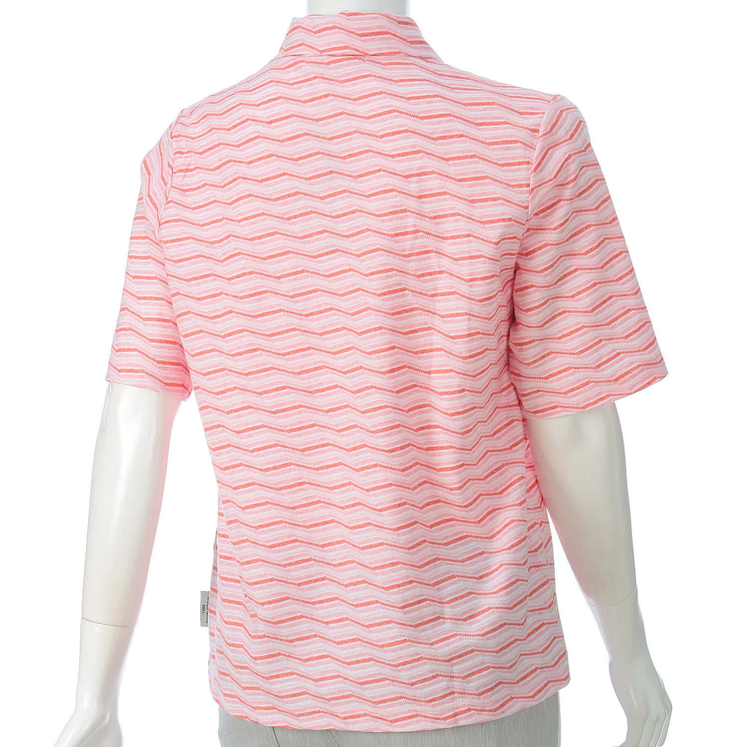 T’BIS STUDIO ギザギザ波々タックボーダー5分袖ポロシャツ - 画像5