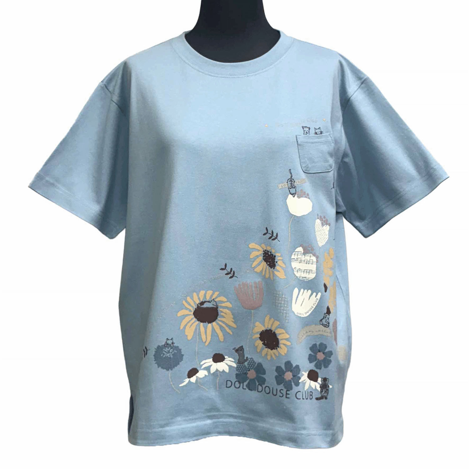 DDCLUB プリントT ネコFLOWER - 画像1