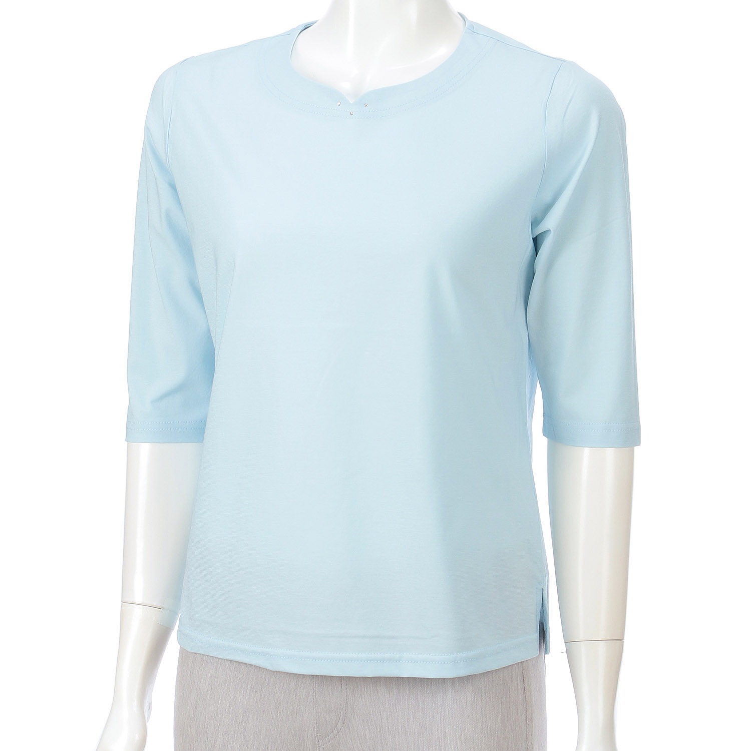 強撚天竺無地 ハート衿 6分袖 - 画像10