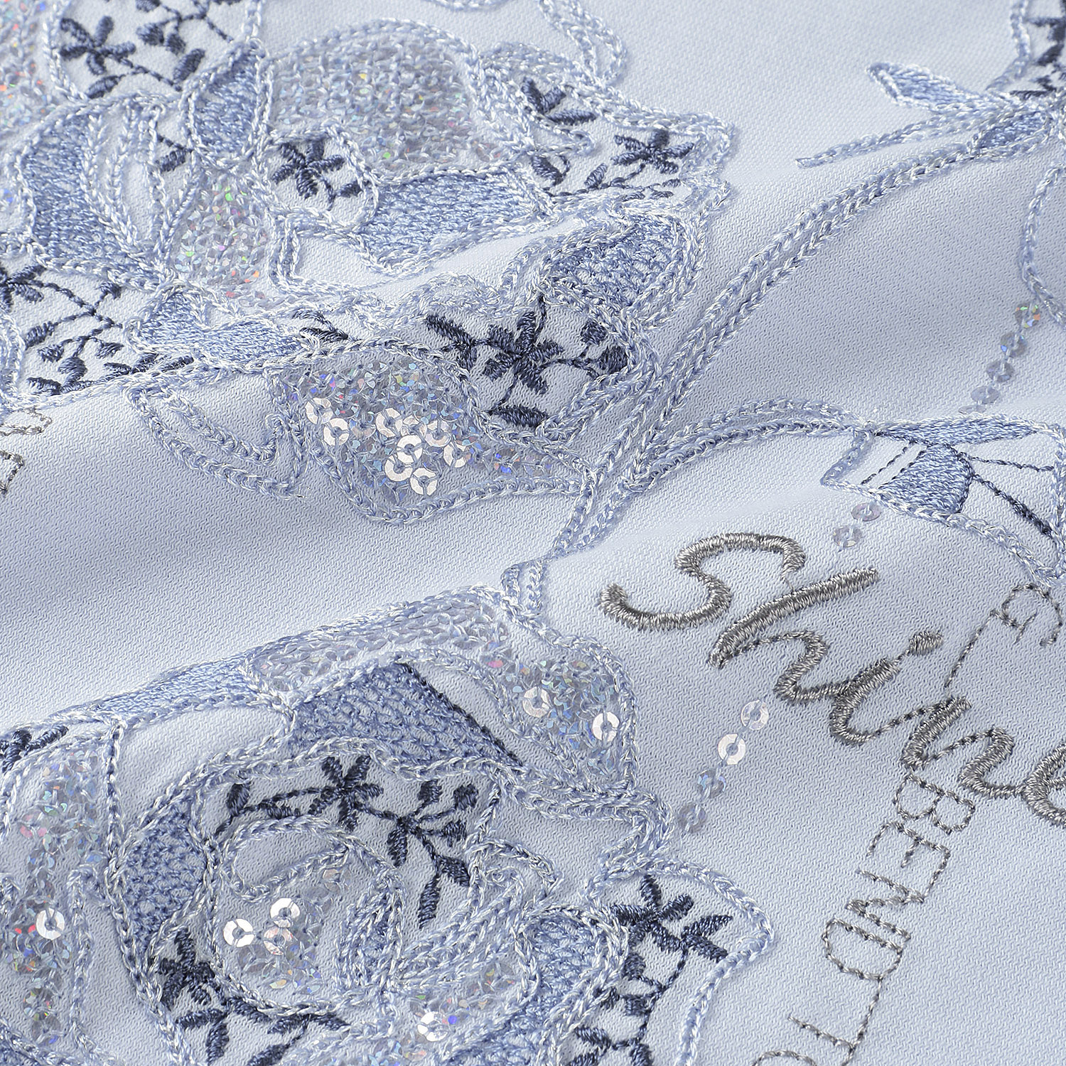 丸首5分袖刺繍T四角花柄 - 画像6