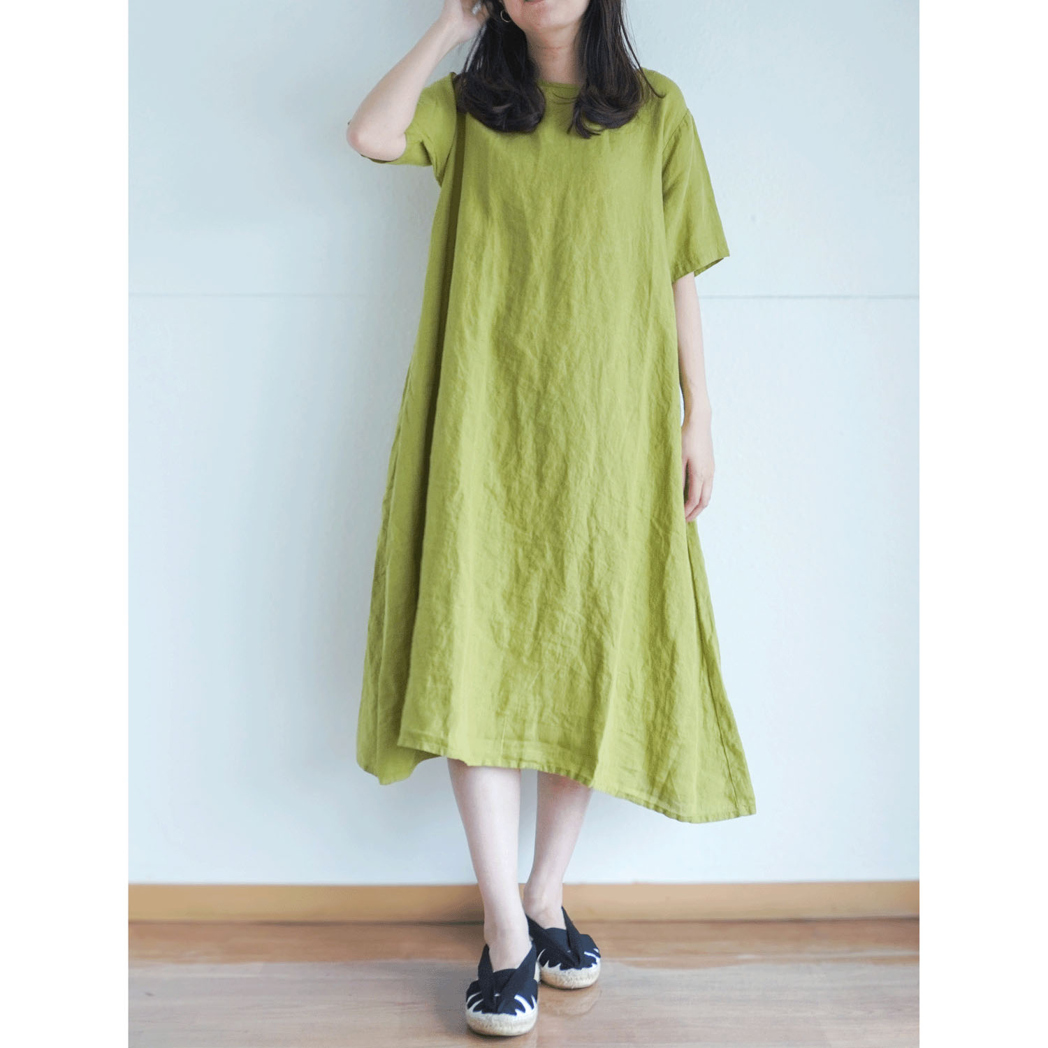 【Insta Live】残りわずか！SO リネンシンプルワンピース半袖 - 画像7