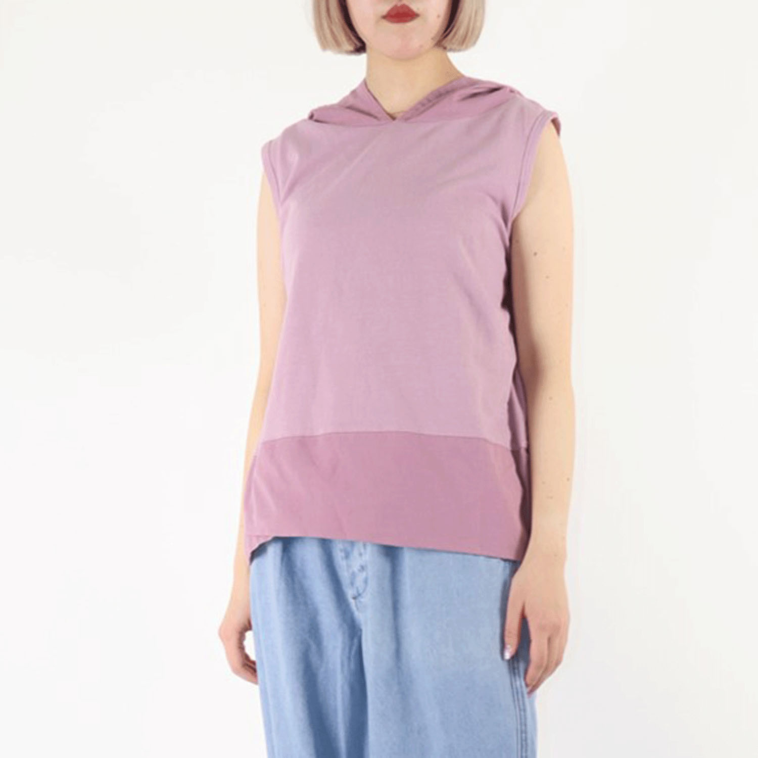 【Insta Live】SO 布帛切替ノースリーブパーカー - 画像4