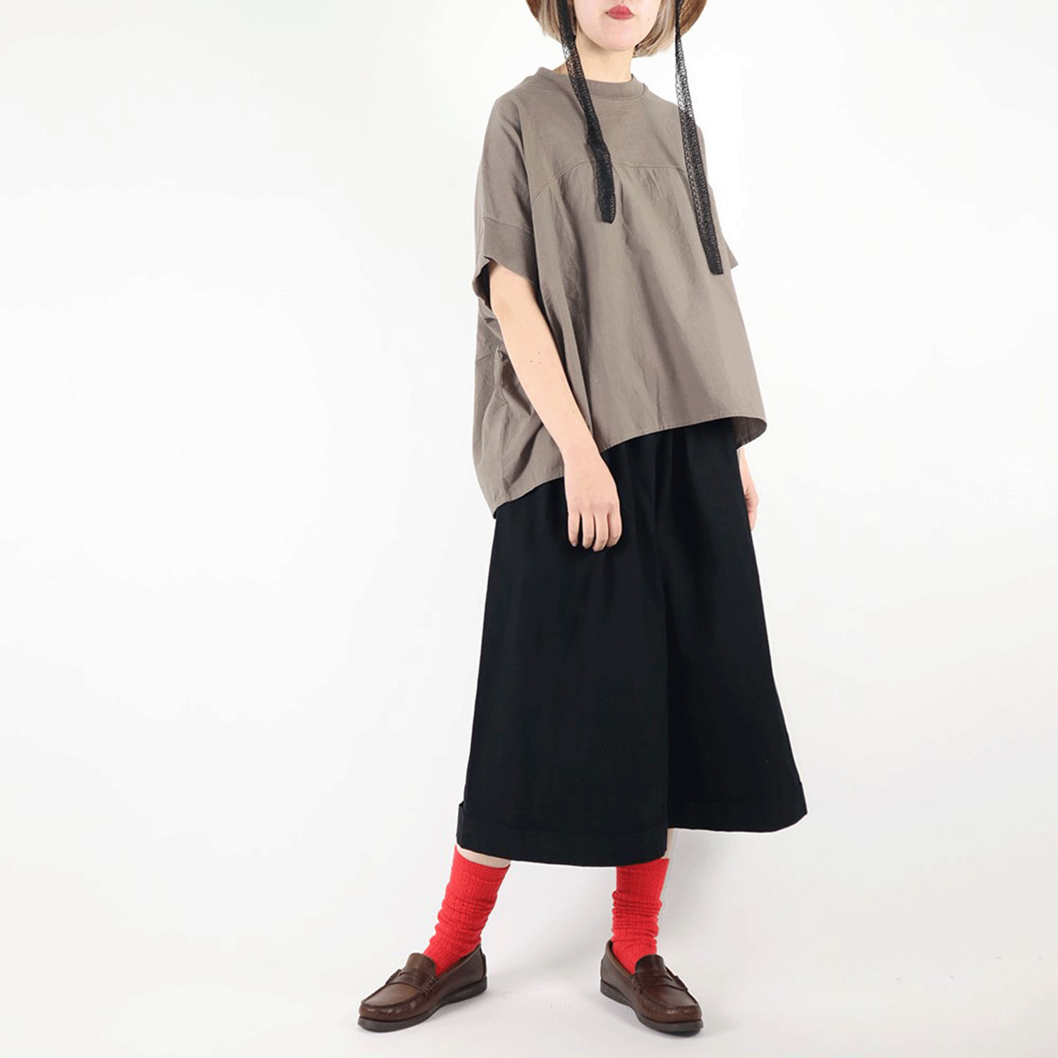 SO 布帛×カットソー切替プルオーバー