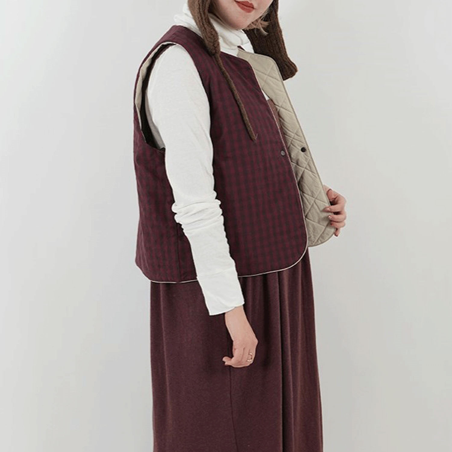 SO ノーカラーリバーシブルベスト - 画像1