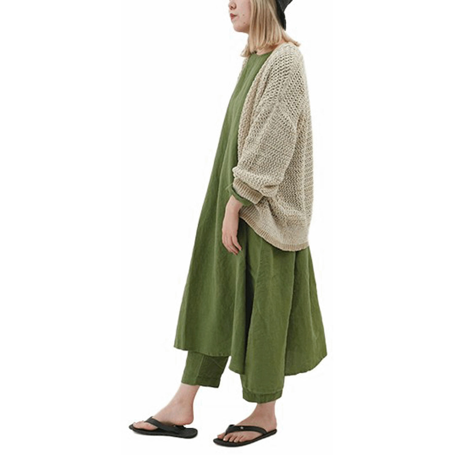 SO フレンチリネン変形カーディガン - 画像1