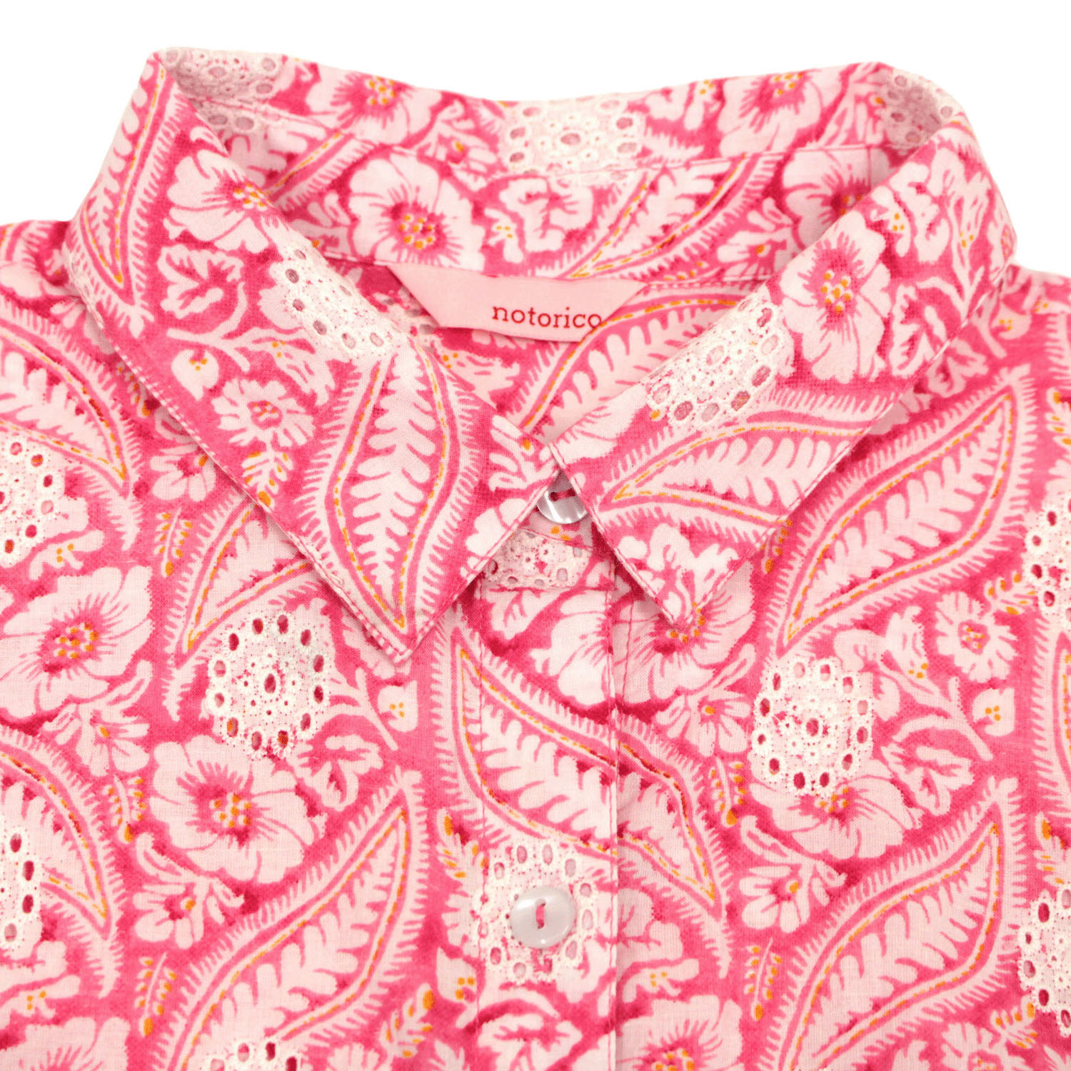 notorico  エンブロ刺繍ペイズリープリントシャツ - 画像3