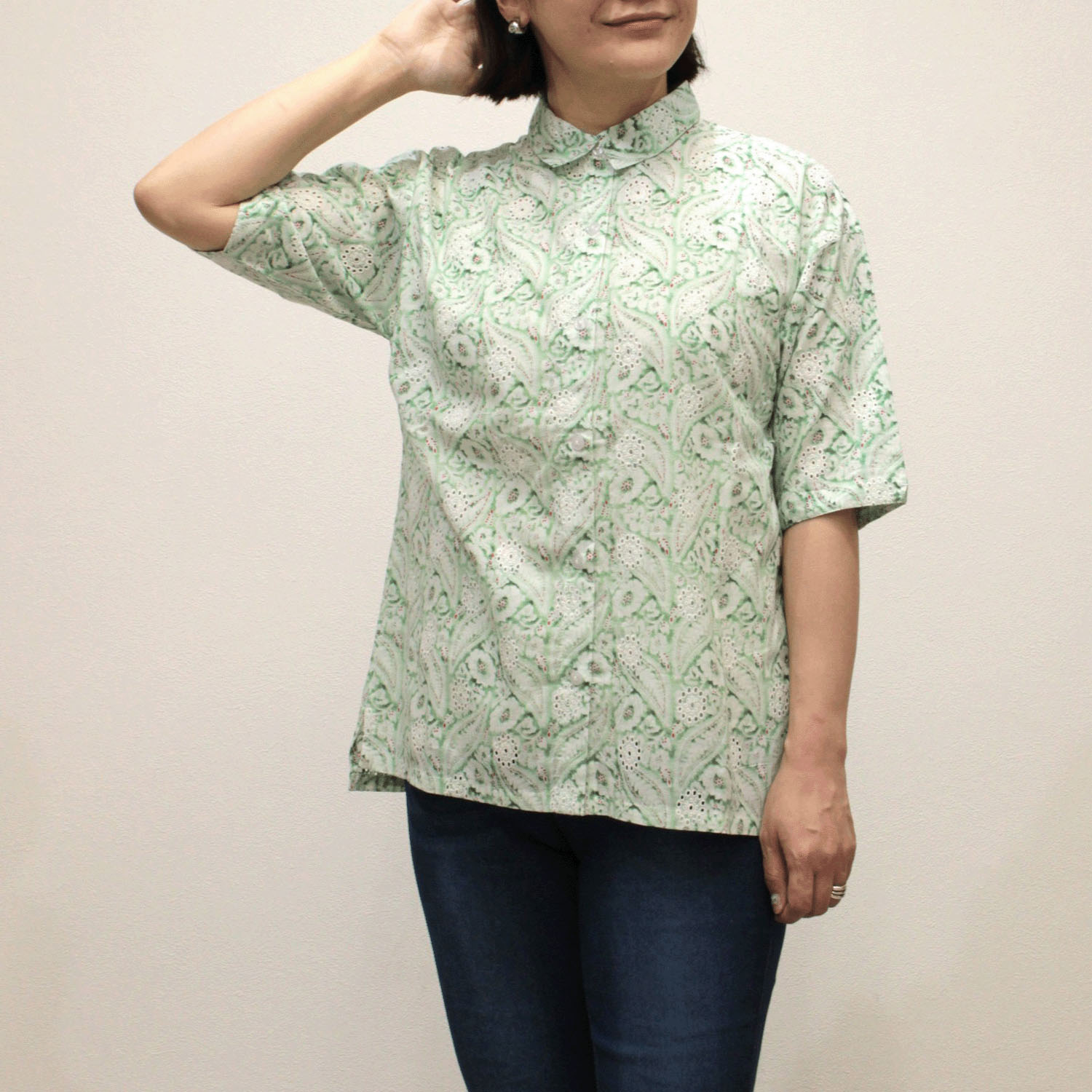 notorico  エンブロ刺繍ペイズリープリントシャツ - 画像7