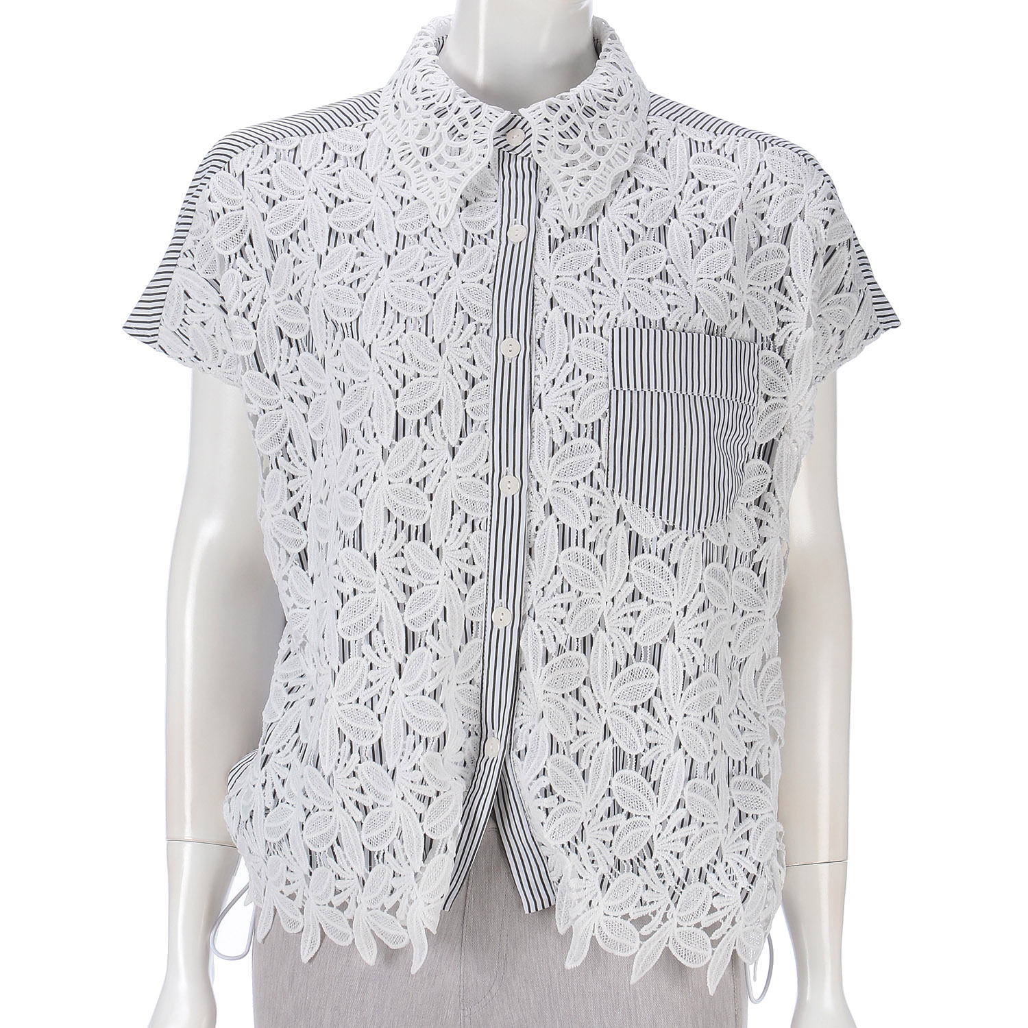 レース襟付きブラウス - 画像1