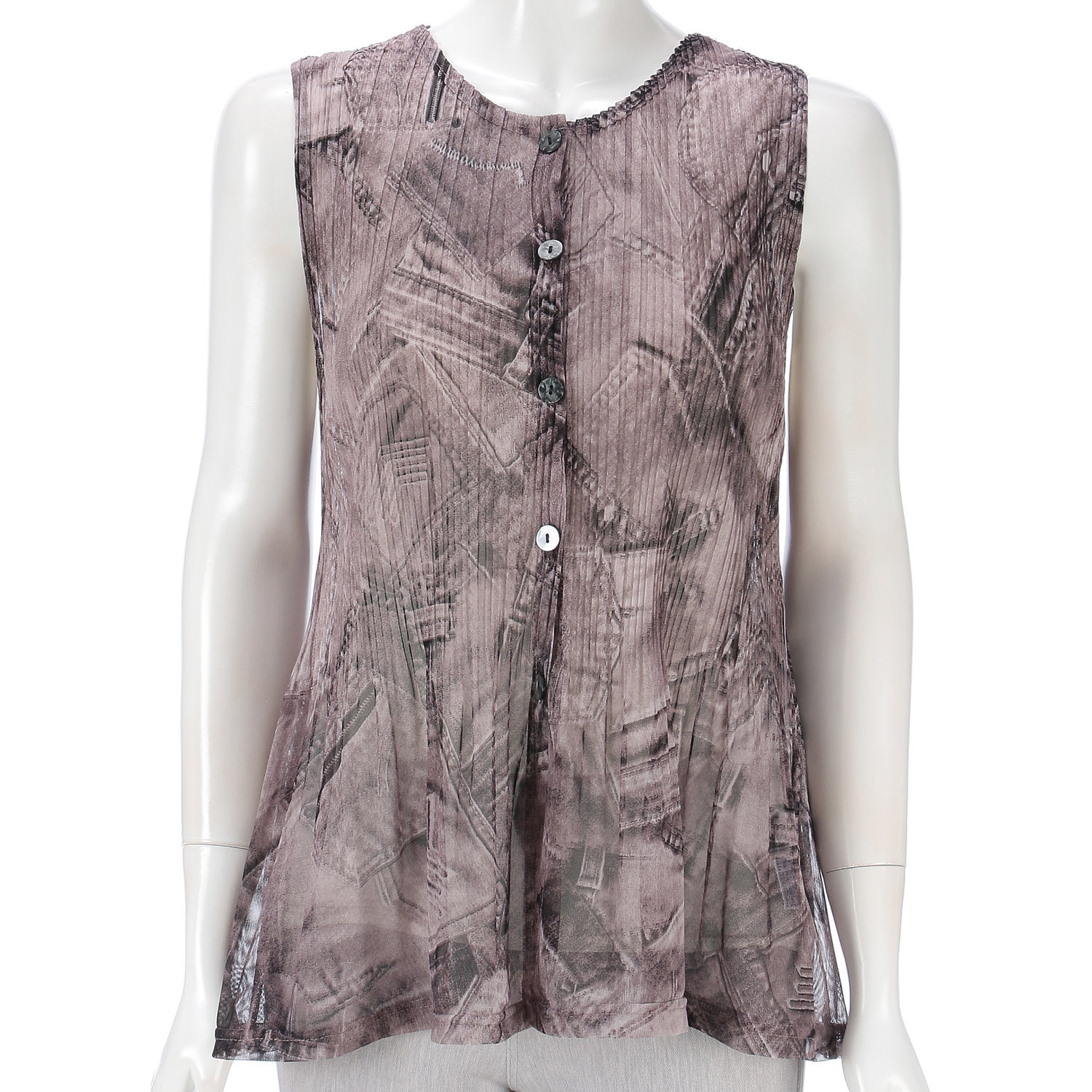 プリントプリーツベスト - 画像1