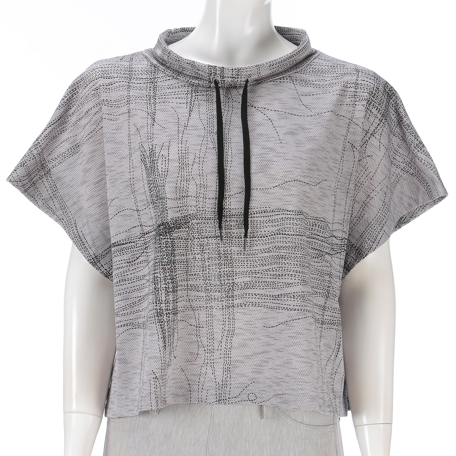 ひも付きプリントショート丈ベスト - 画像1