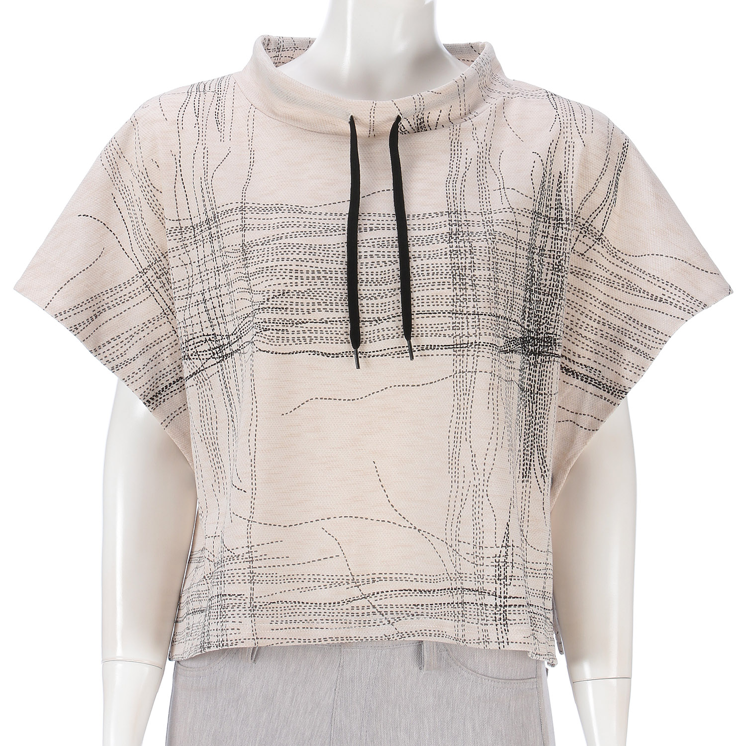 ひも付きプリントショート丈ベスト