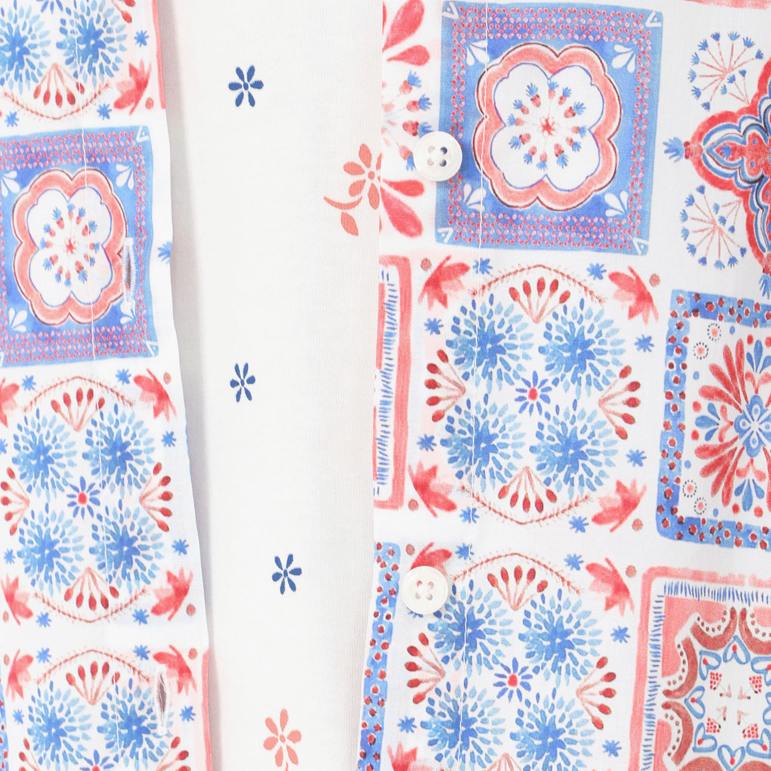 T’BIS STUDIO お花タイル柄七分袖チュニック丈シャツ - 画像12