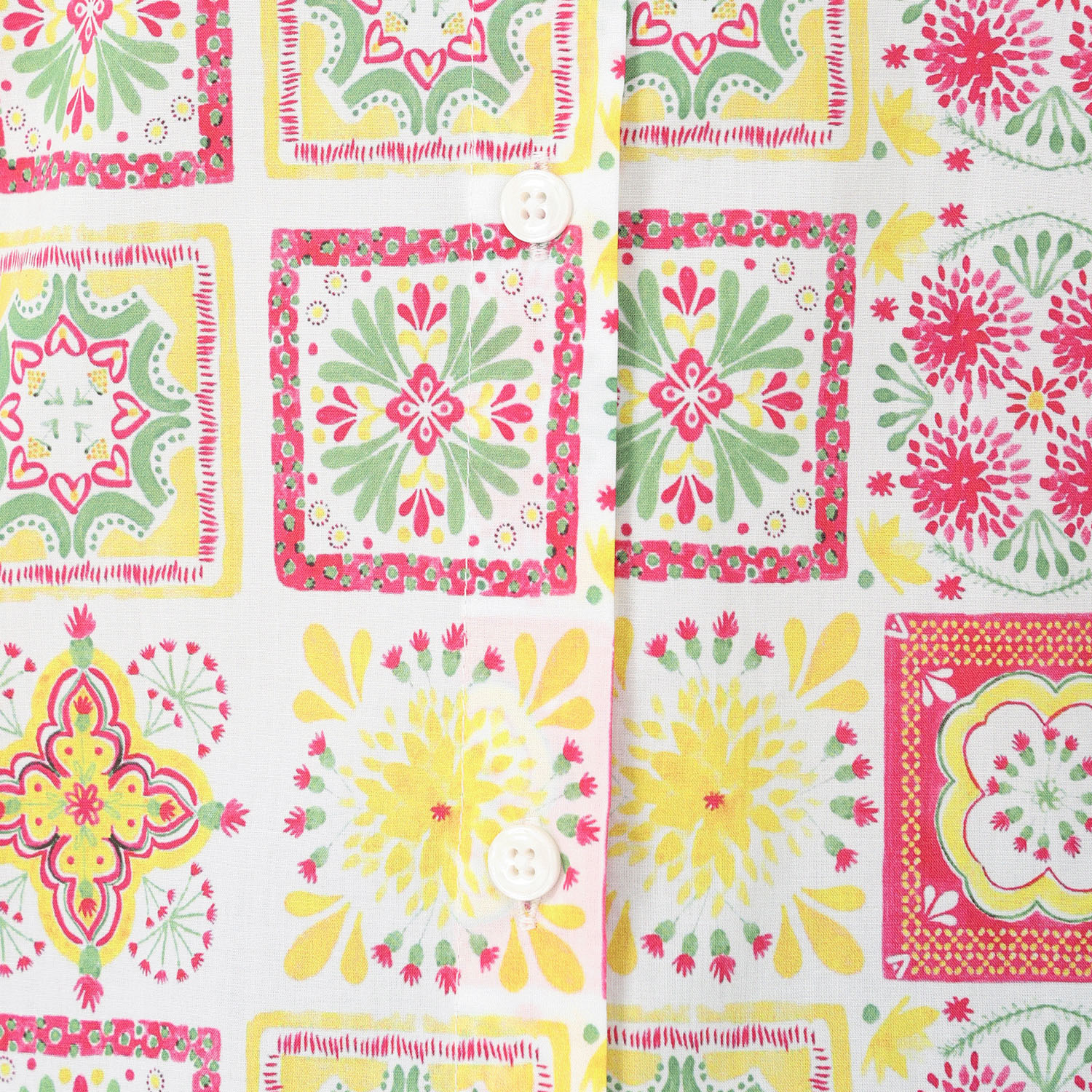 T’BIS STUDIO お花タイル柄七分袖チュニック丈シャツ - 画像6