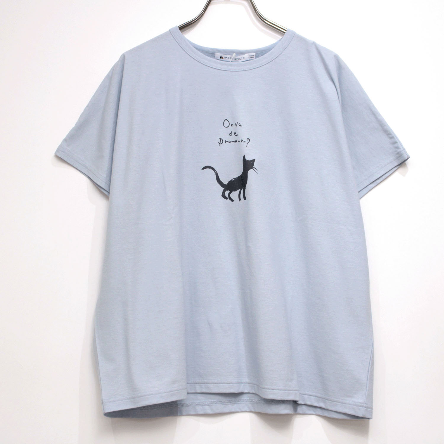 T’BIS STUDIO 冷感ネコシルエットプリントクルーネック半袖カットソー - 画像5