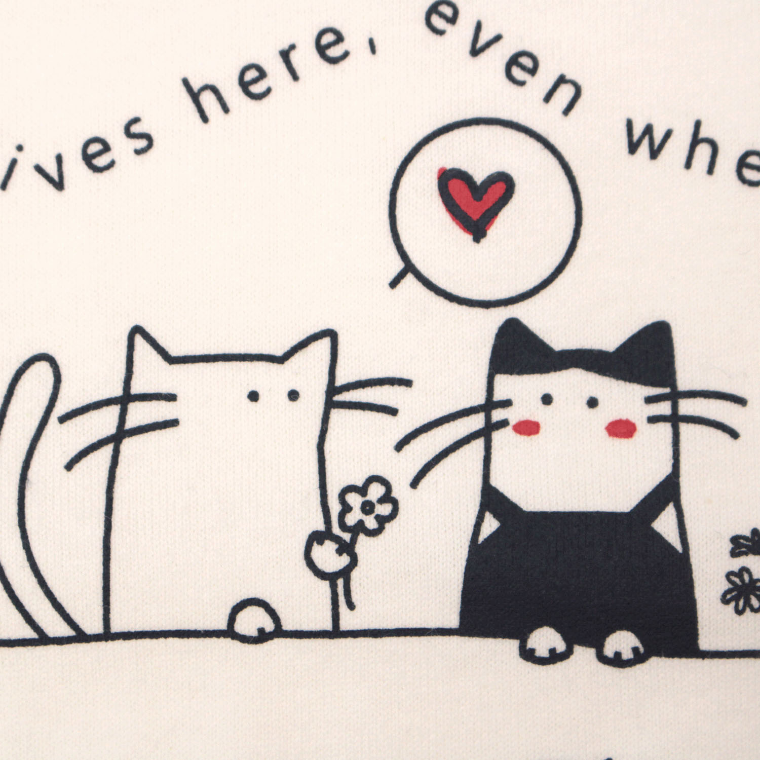 T’BIS STUDIO ネコの晩餐プリントクルーネック半袖カットソー - 画像2