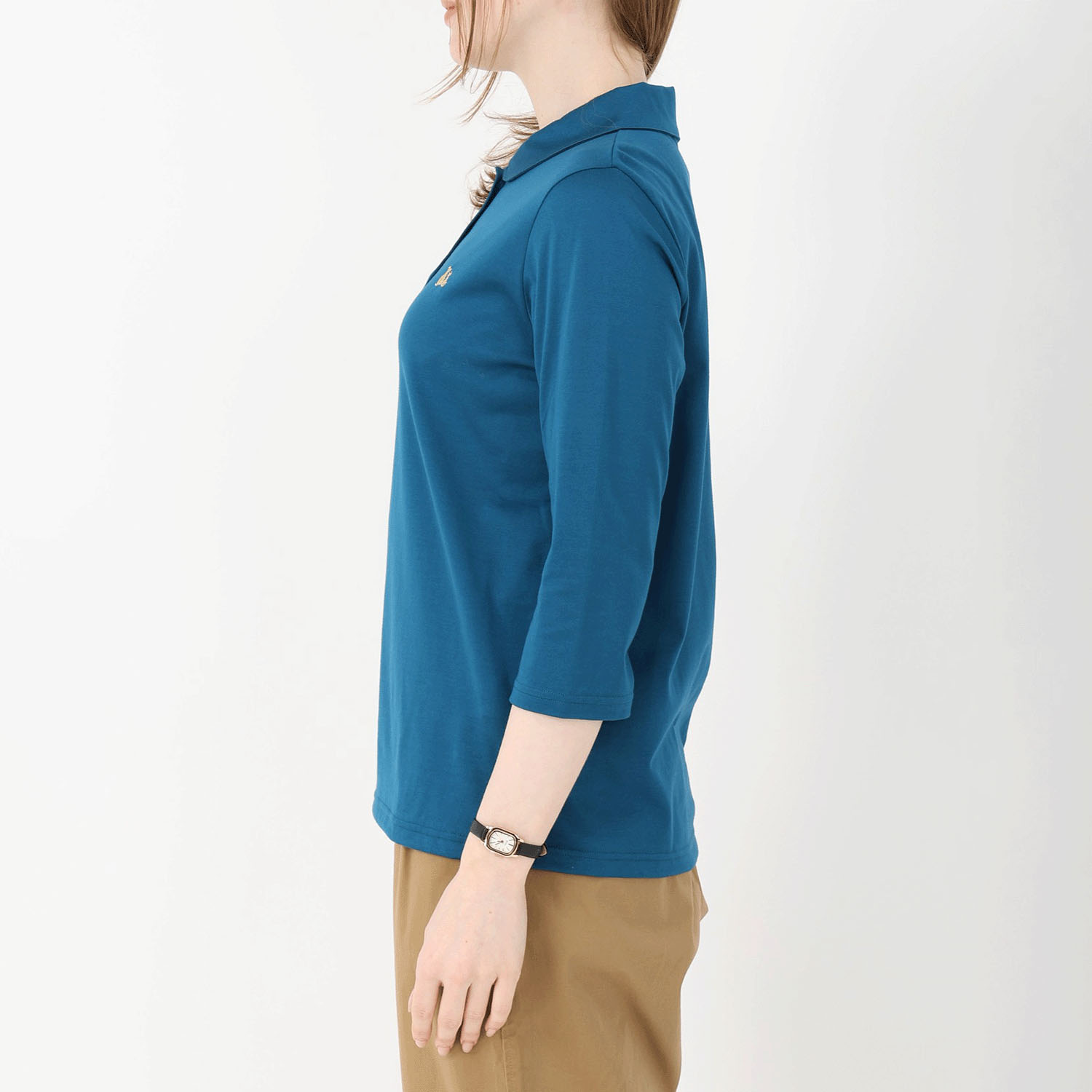 T’BIS STUDIO シルケット天竺丸襟七分袖ポロシャツ - 画像19