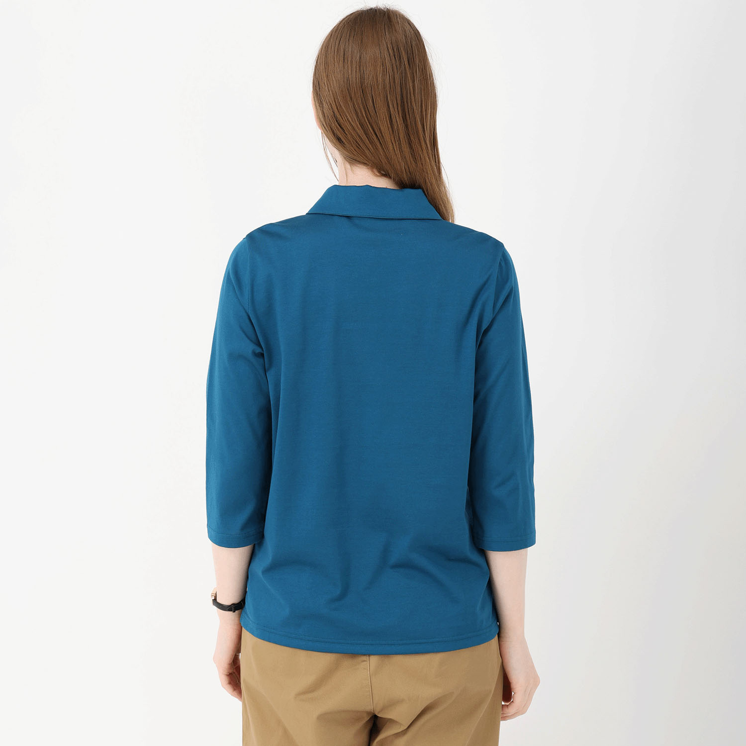 T’BIS STUDIO シルケット天竺丸襟七分袖ポロシャツ - 画像23