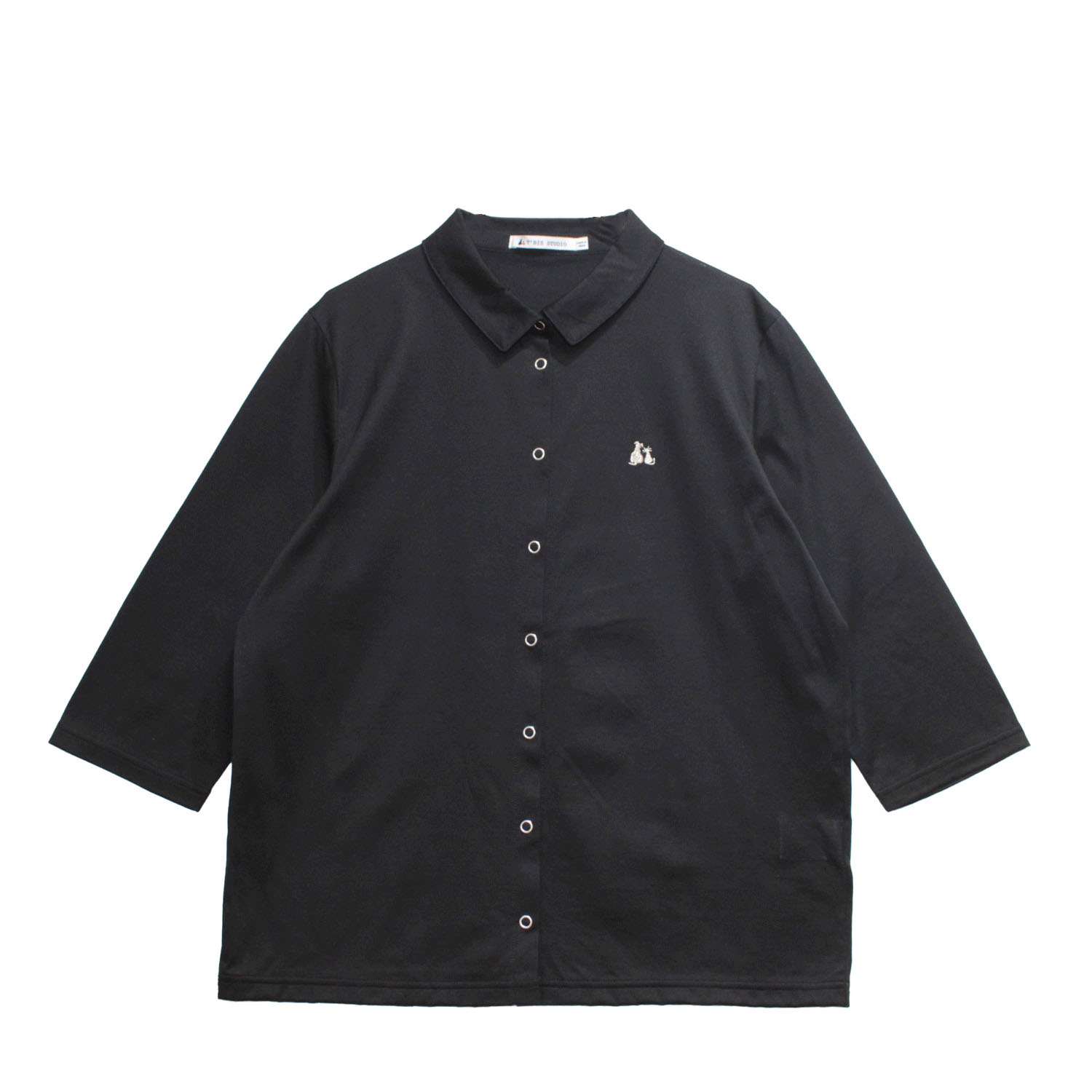 T’BIS STUDIO 冷感2WAY天竺七分袖全開ポロシャツ - 画像6