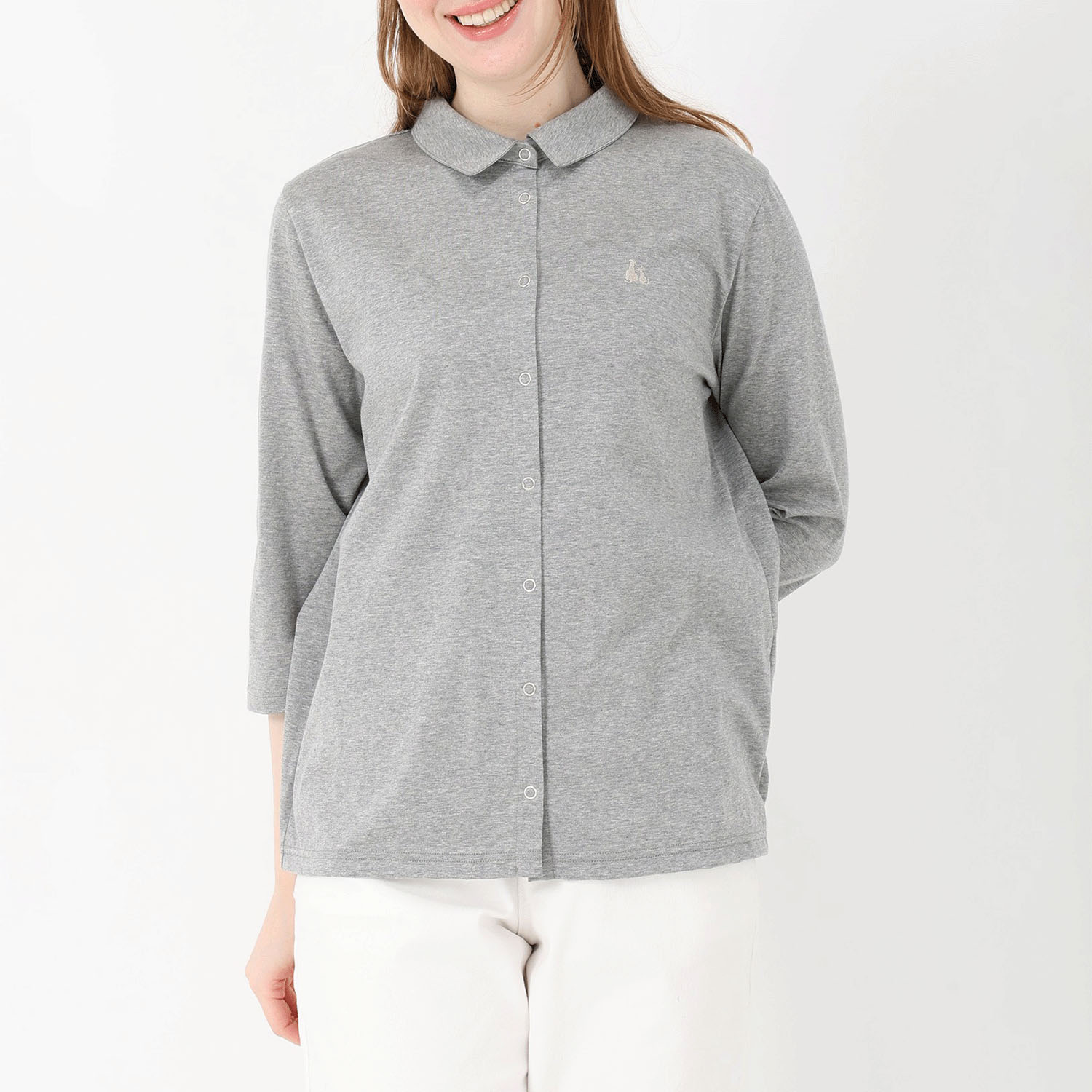 T’BIS STUDIO 冷感2WAY天竺七分袖全開ポロシャツ