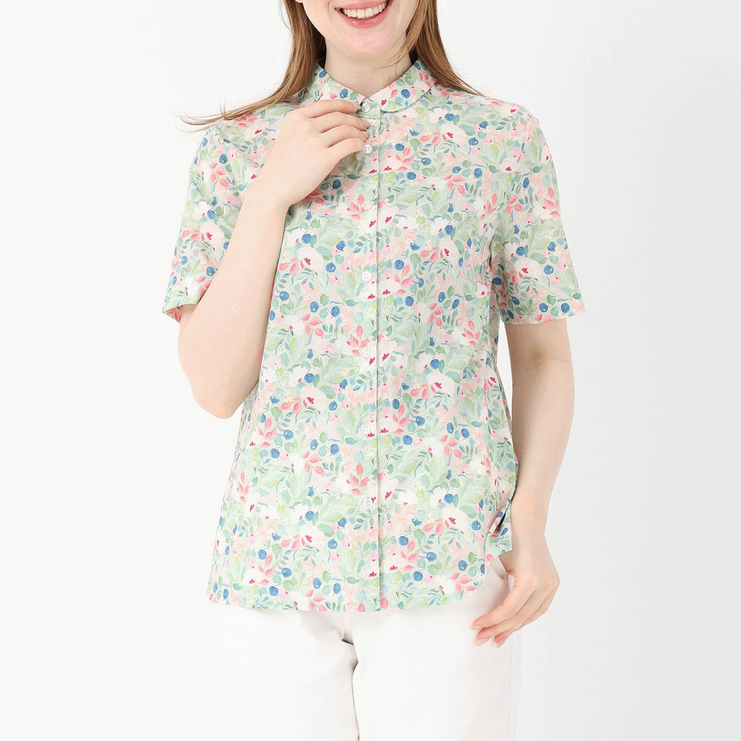 T’BIS STUDIO アソート柄水彩プリント丸首半袖シャツ - 画像11