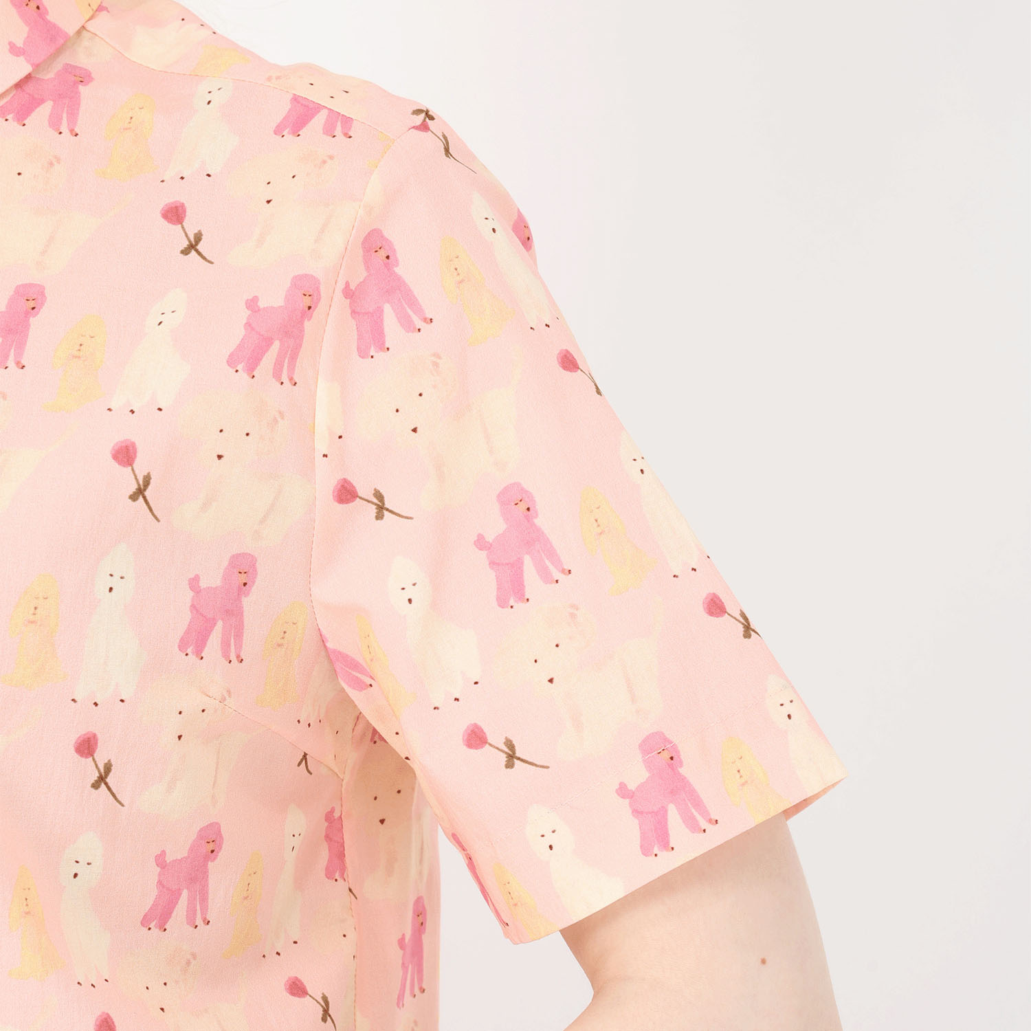 T’BIS STUDIO アソート柄水彩プリント丸首半袖シャツ - 画像3